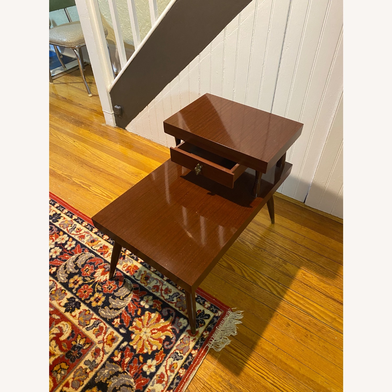 Retro 60s living Rm Side Table with Drawer - image-2