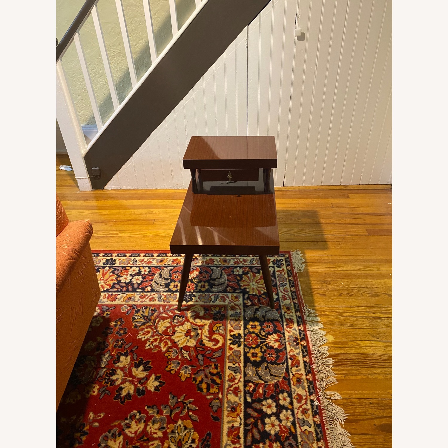 Retro 60s living Rm Side Table with Drawer - image-5