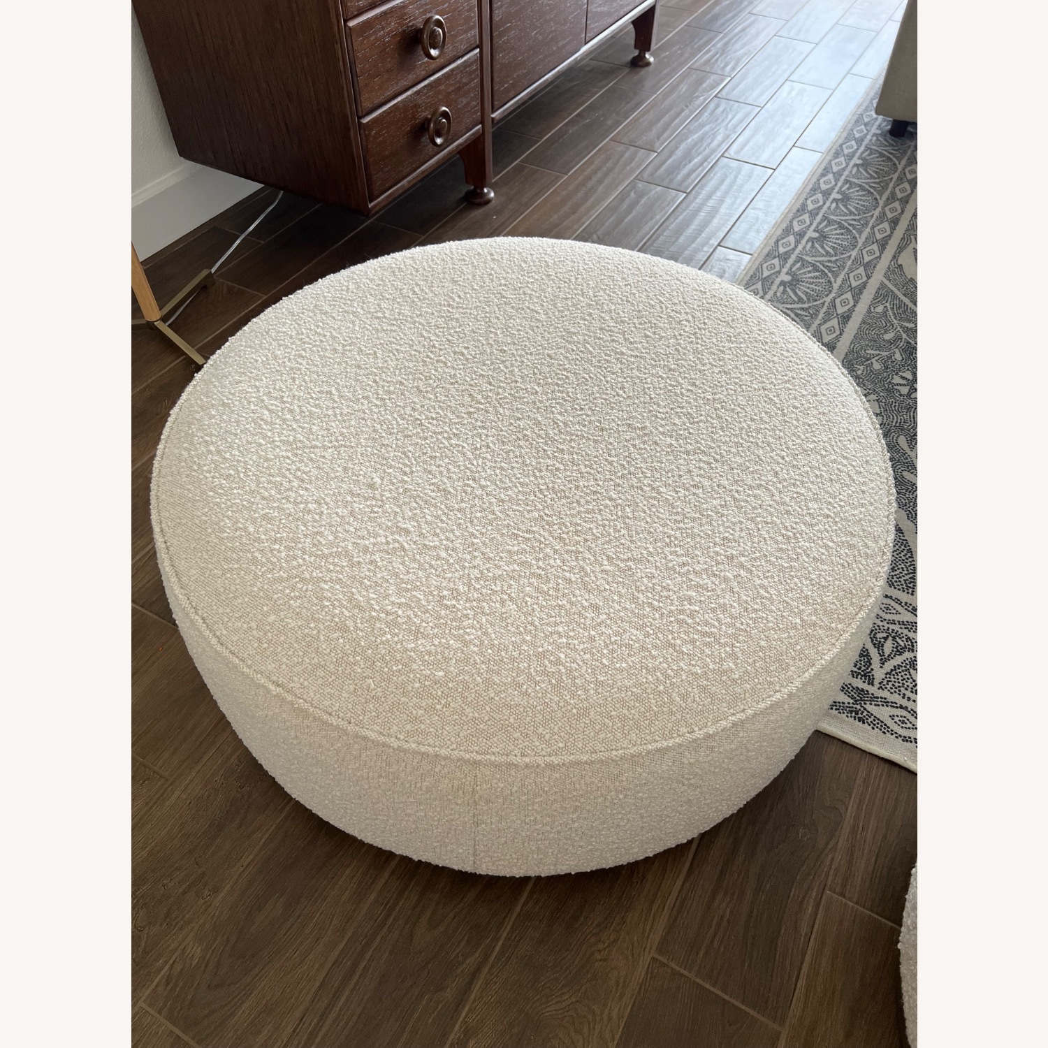 Lulu and Georgia Aldora Round Ottoman - image-1