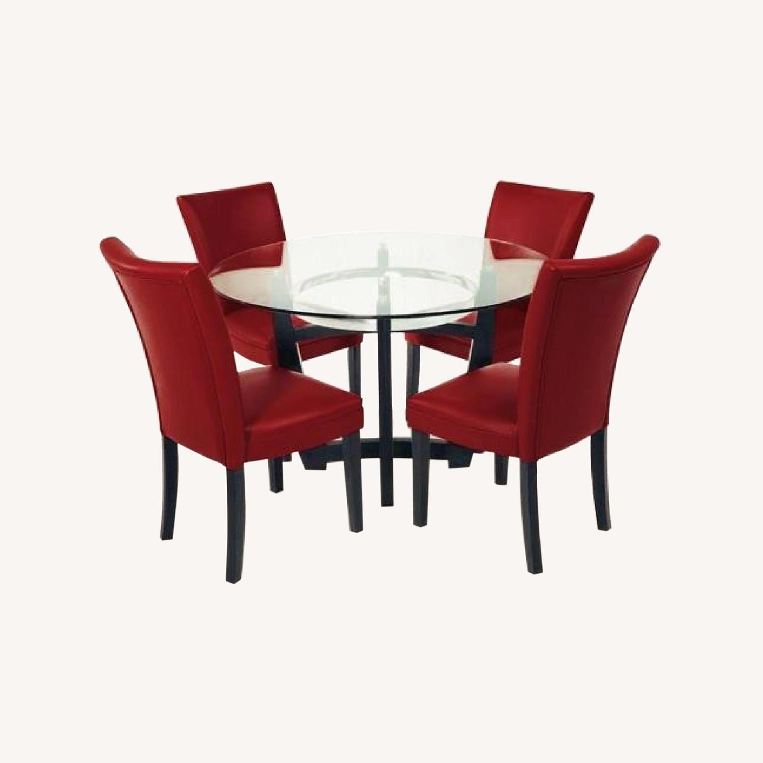 Glass Top Dining Table + 4 Chairs - image-0