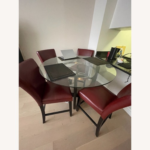 Used Glass Top Dining Table + 4 Chairs for sale on AptDeco