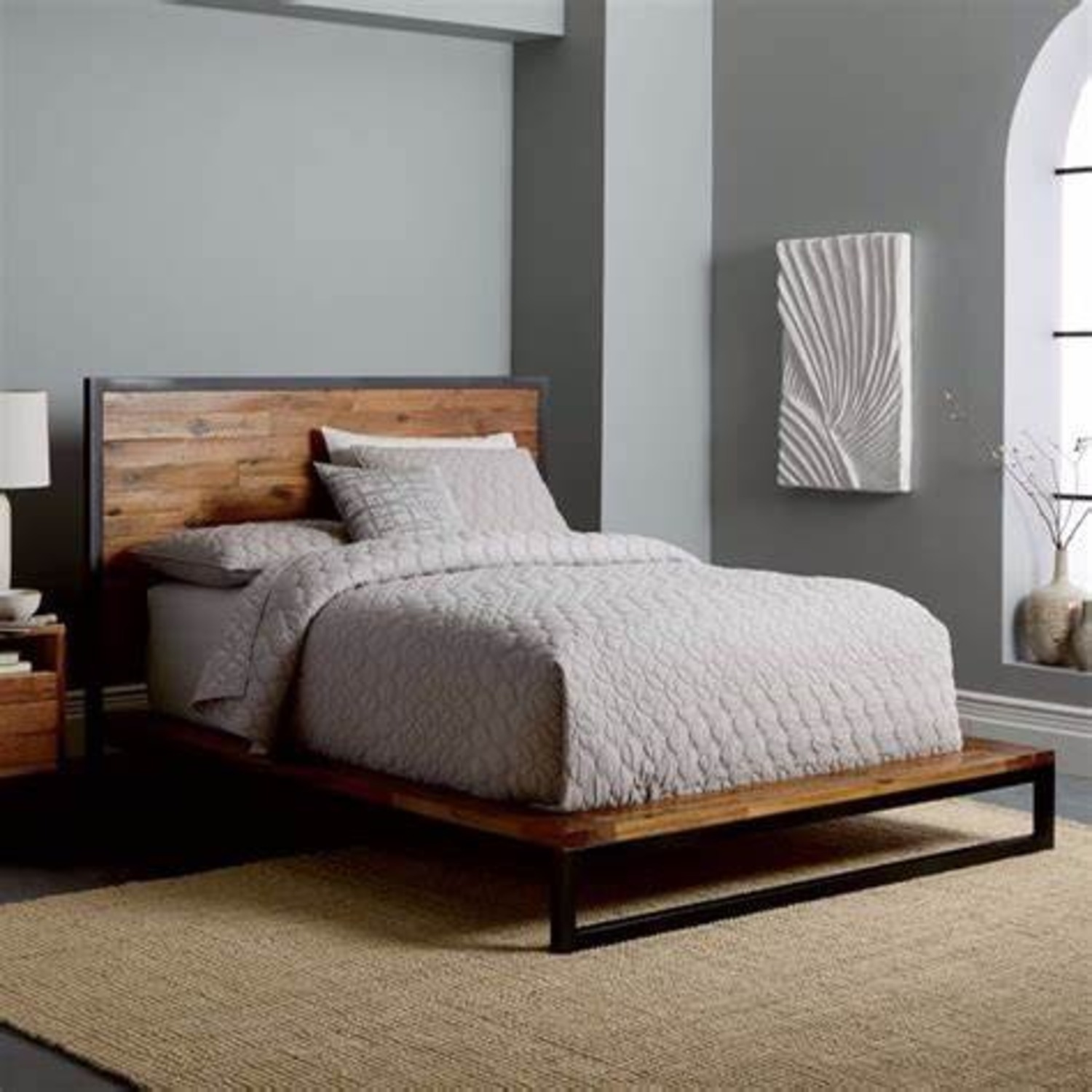West Elm Logan Industrial Platform Bed – King  - image-1