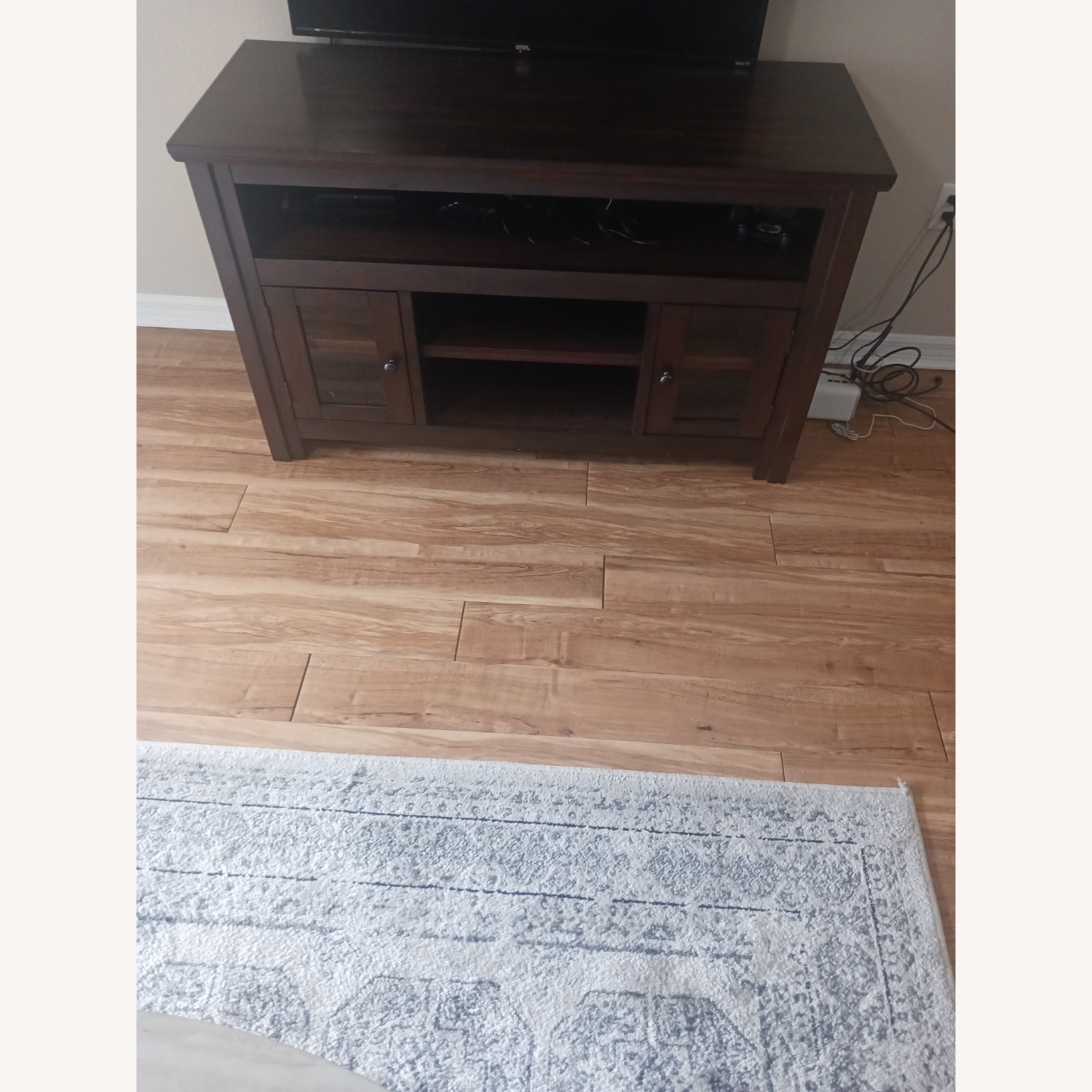 Dark Wooden TV Stand/Storage Shelf - image-2