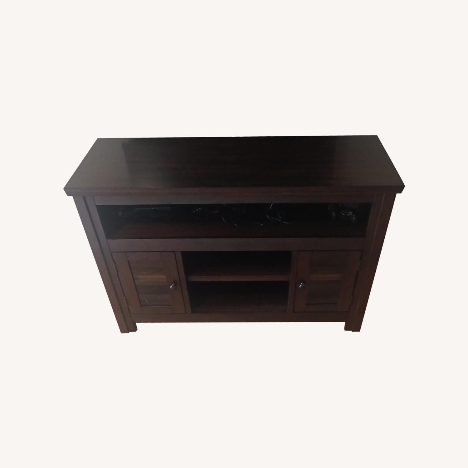 Dark Wooden TV Stand/Storage Shelf - image-0