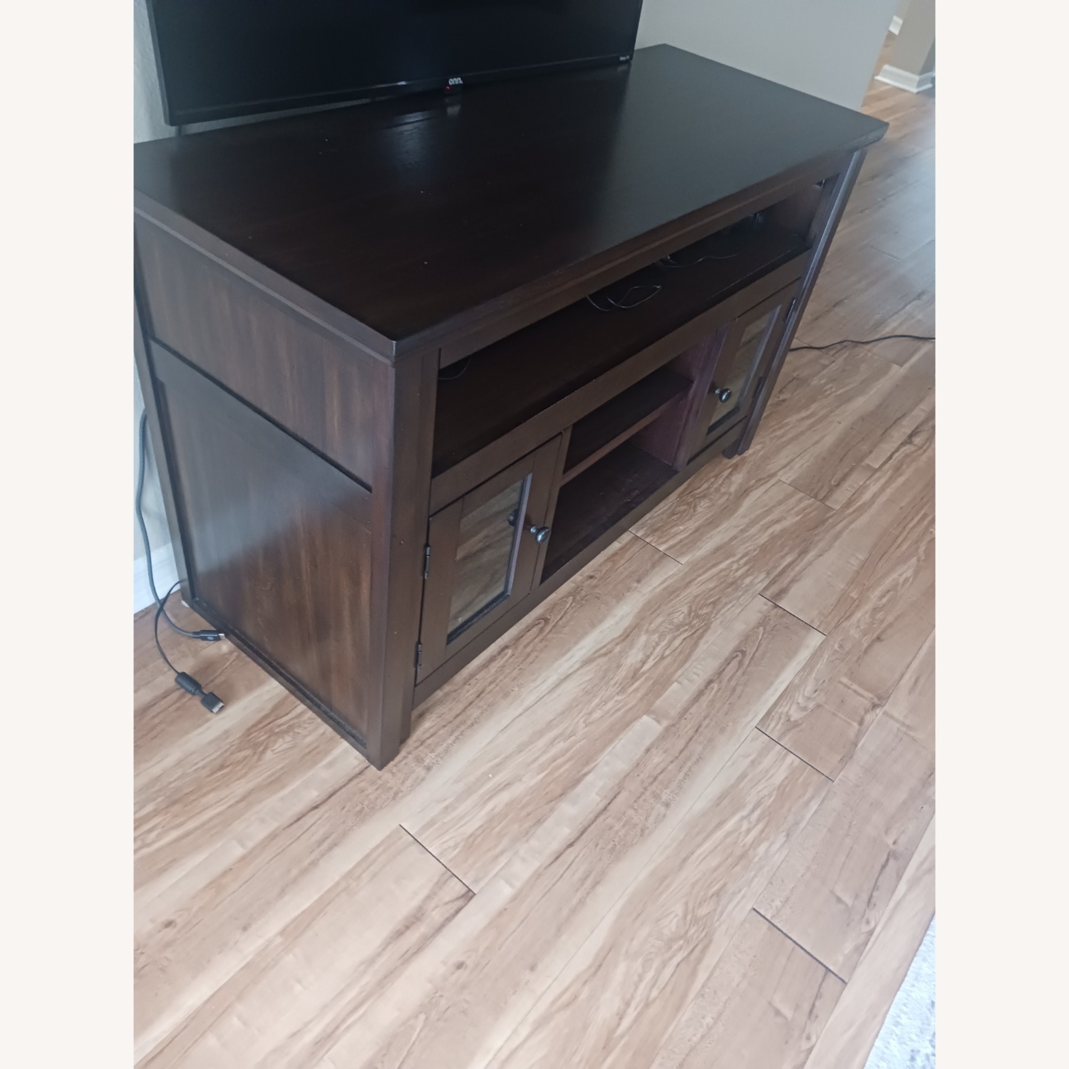 Dark Wooden TV Stand/Storage Shelf - image-1