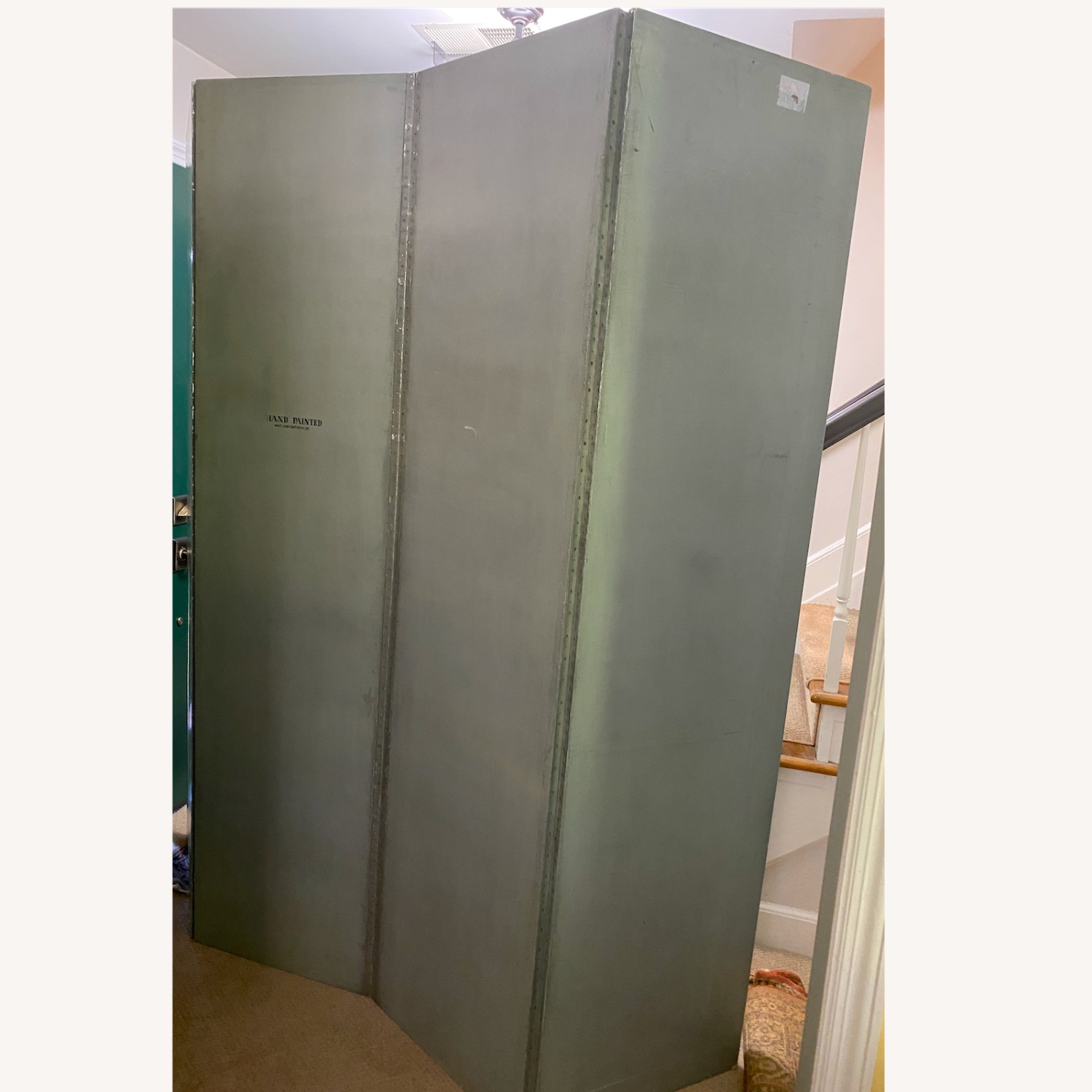 Maitland-Smith Hand Painted Canvas 4 Panel Screen - image-6
