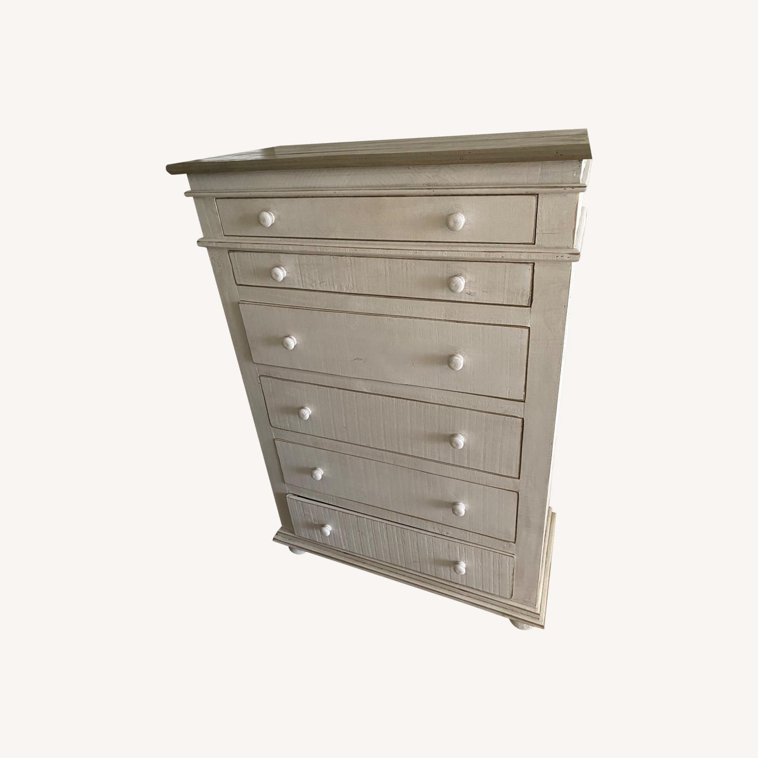 Rustic Whitewashed 6-Drawer Chest - image-0
