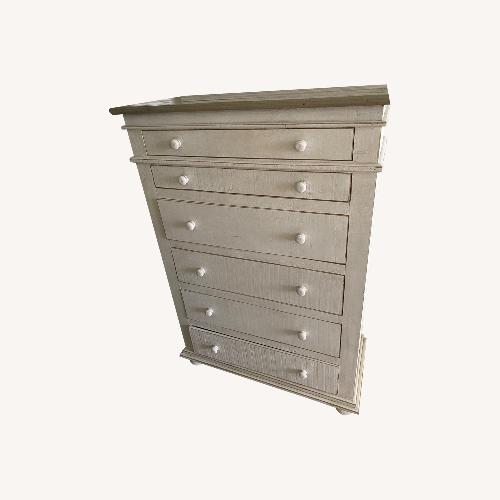 Used Rustic Whitewashed 6-Drawer Chest for sale on AptDeco