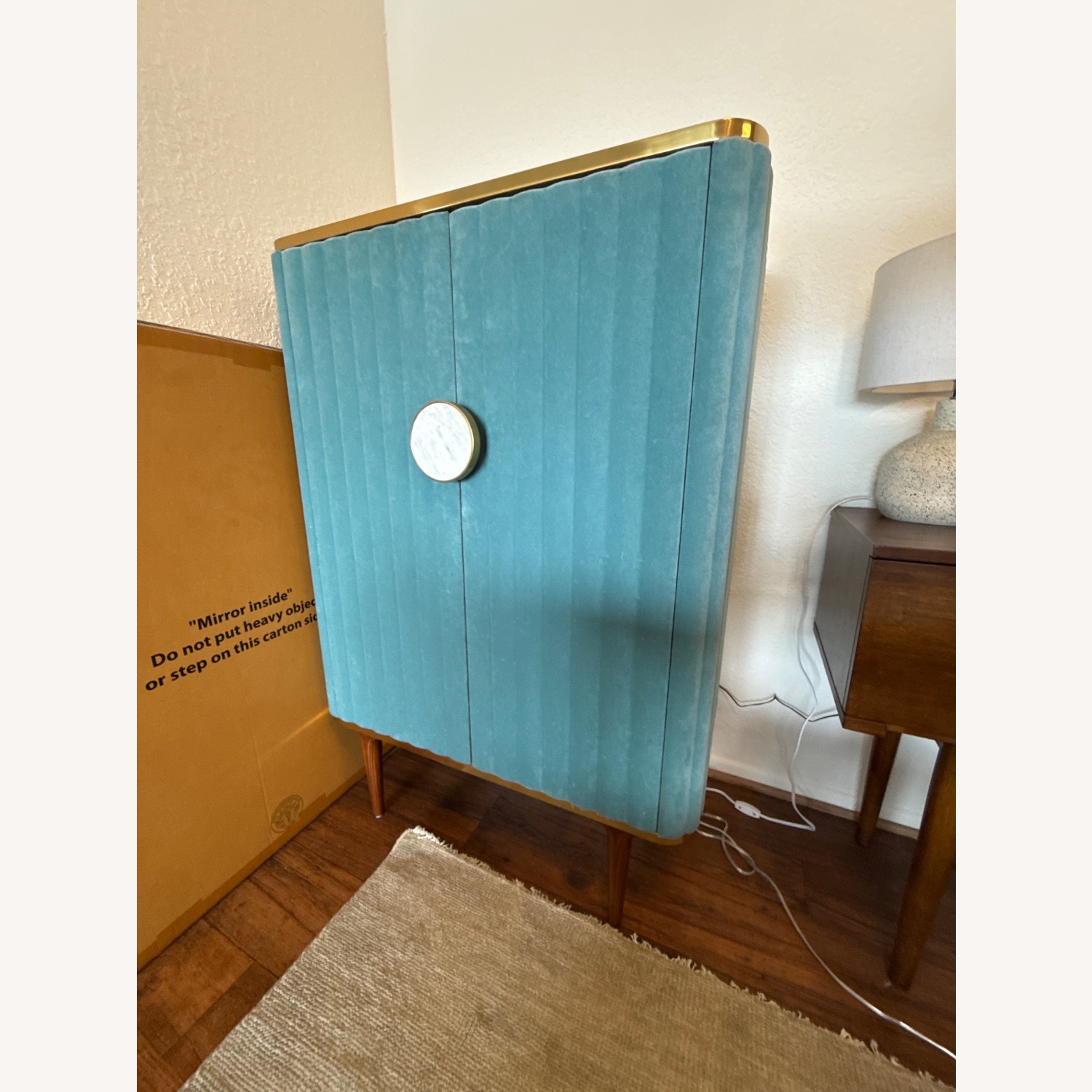 Anthropologie Juneau Velvet Bar Cabinet - image-6