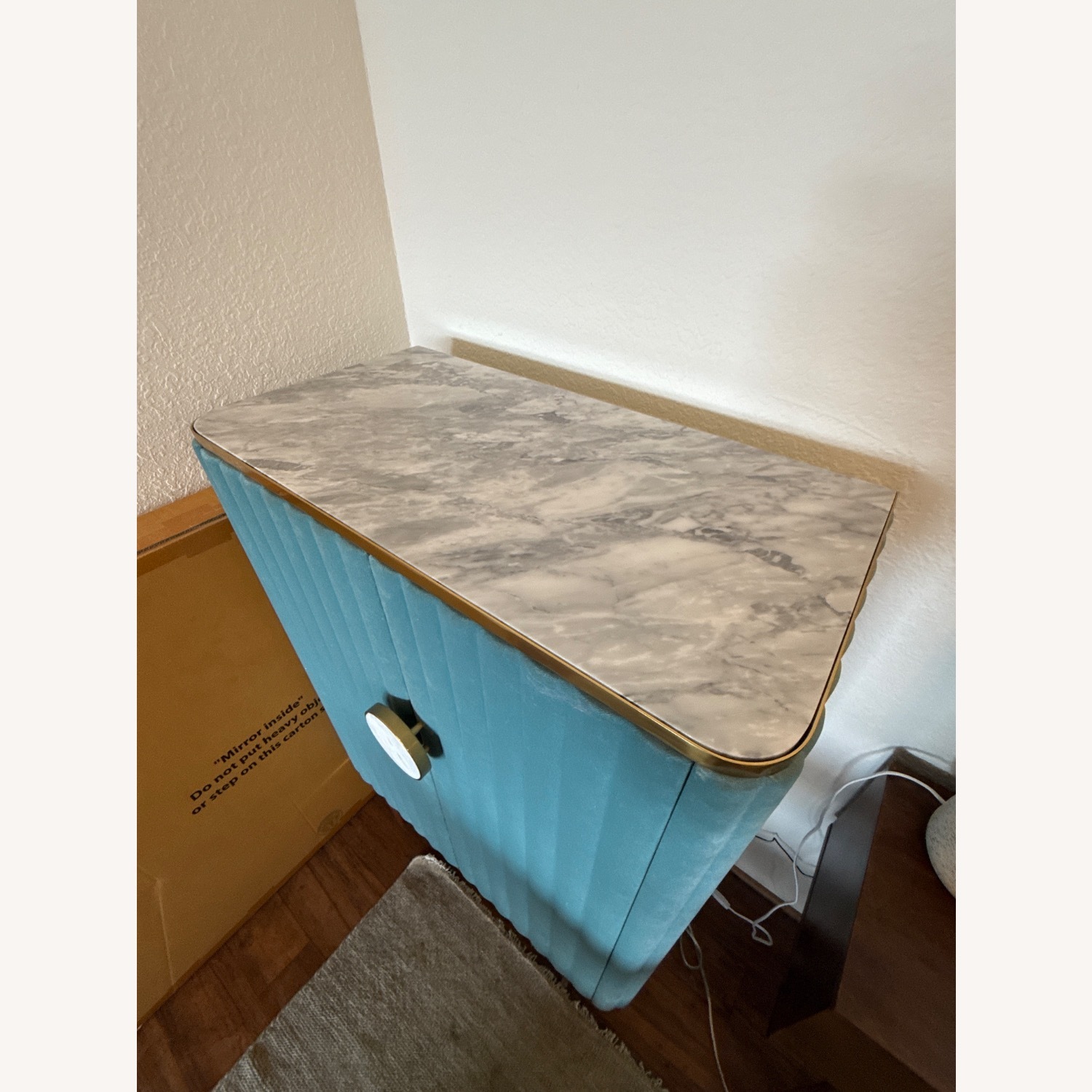 Anthropologie Juneau Velvet Bar Cabinet - image-5