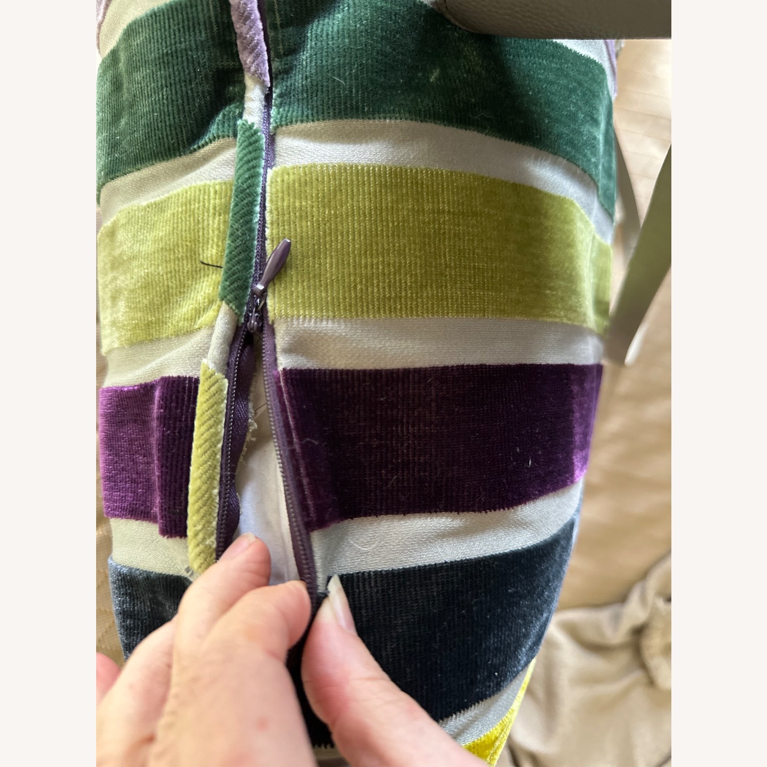 Custom Velvet/Silk 21” Sq Throw Pillows - image-2