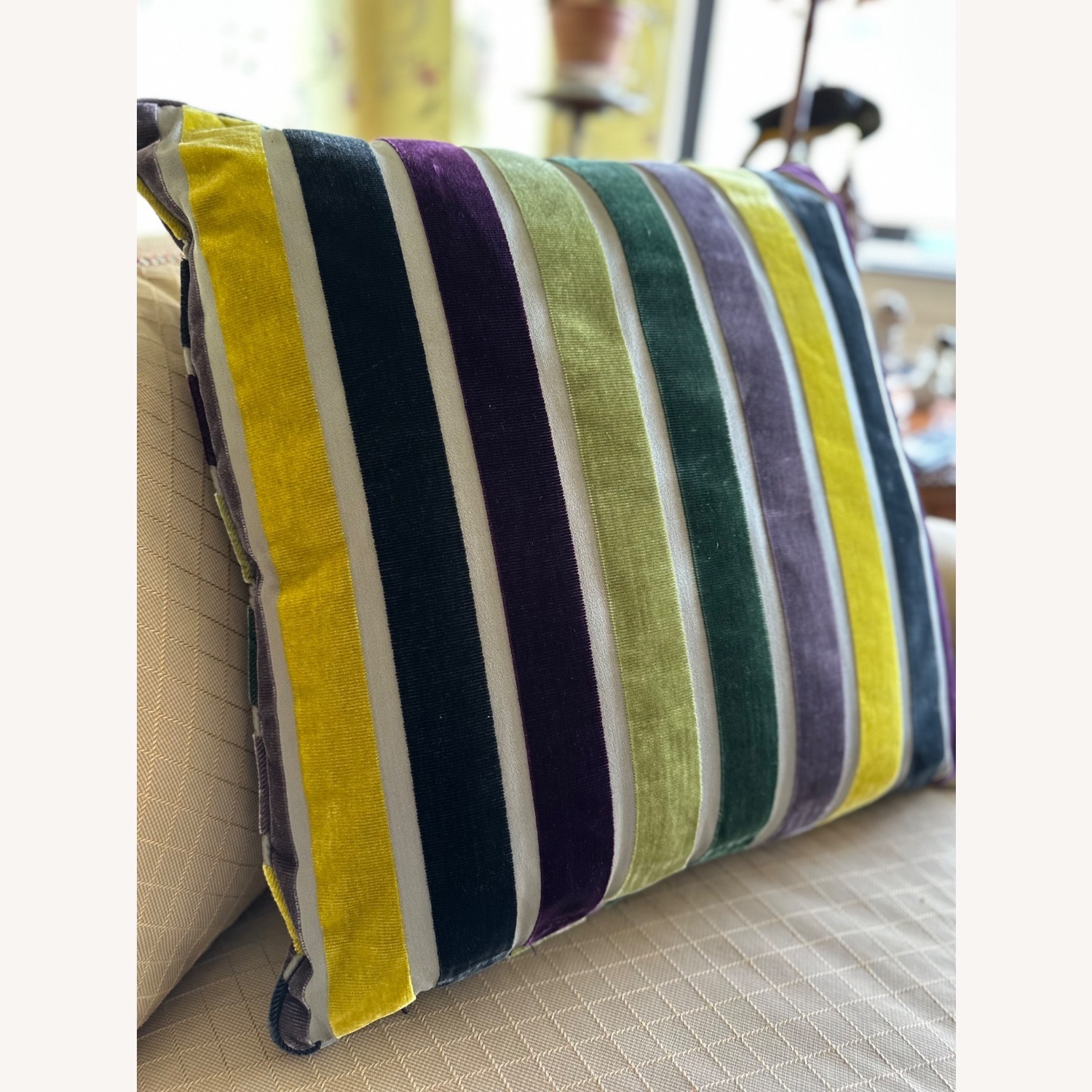 Custom Velvet/Silk 21” Sq Throw Pillows - image-4
