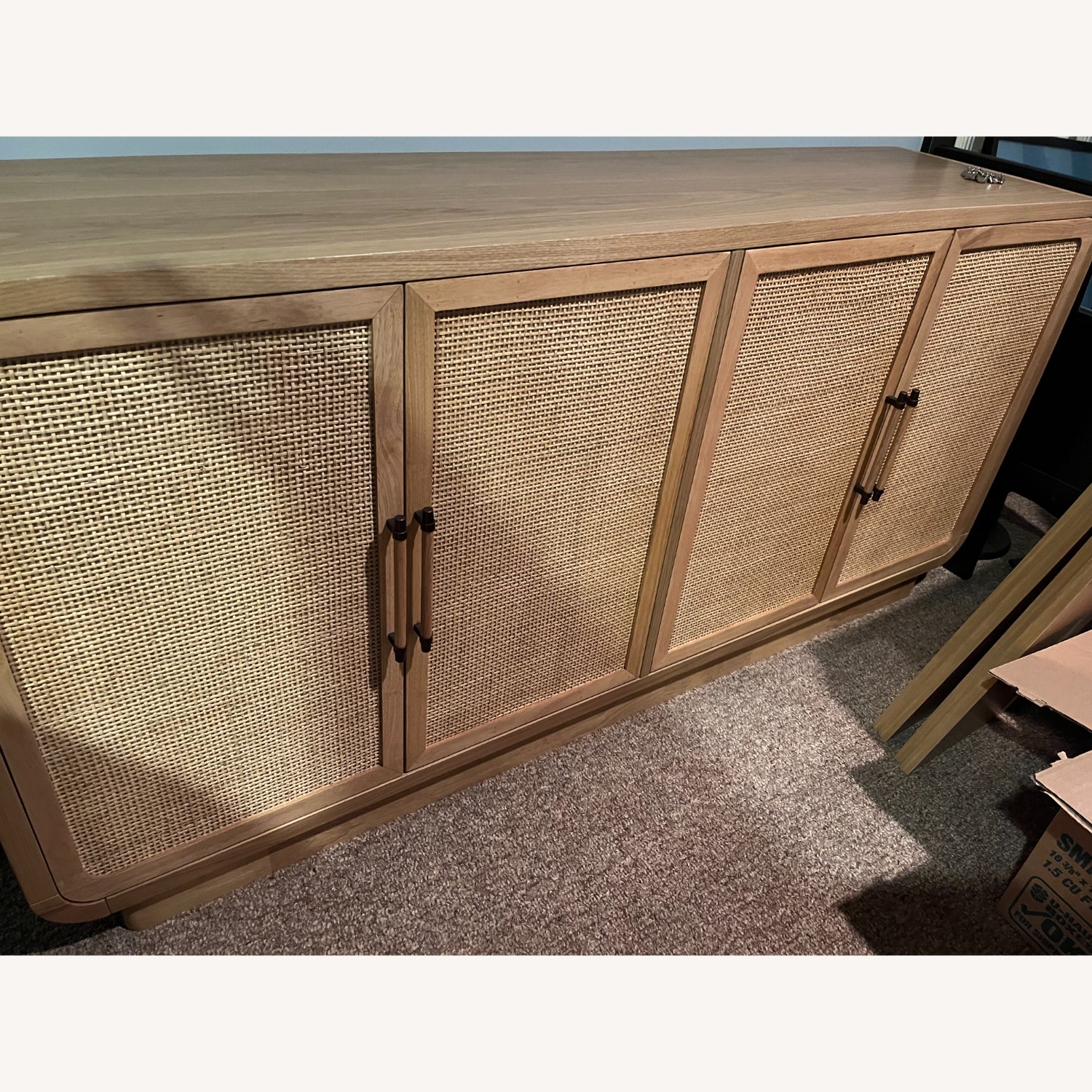 Light Wood Rattan Sideboard - image-1