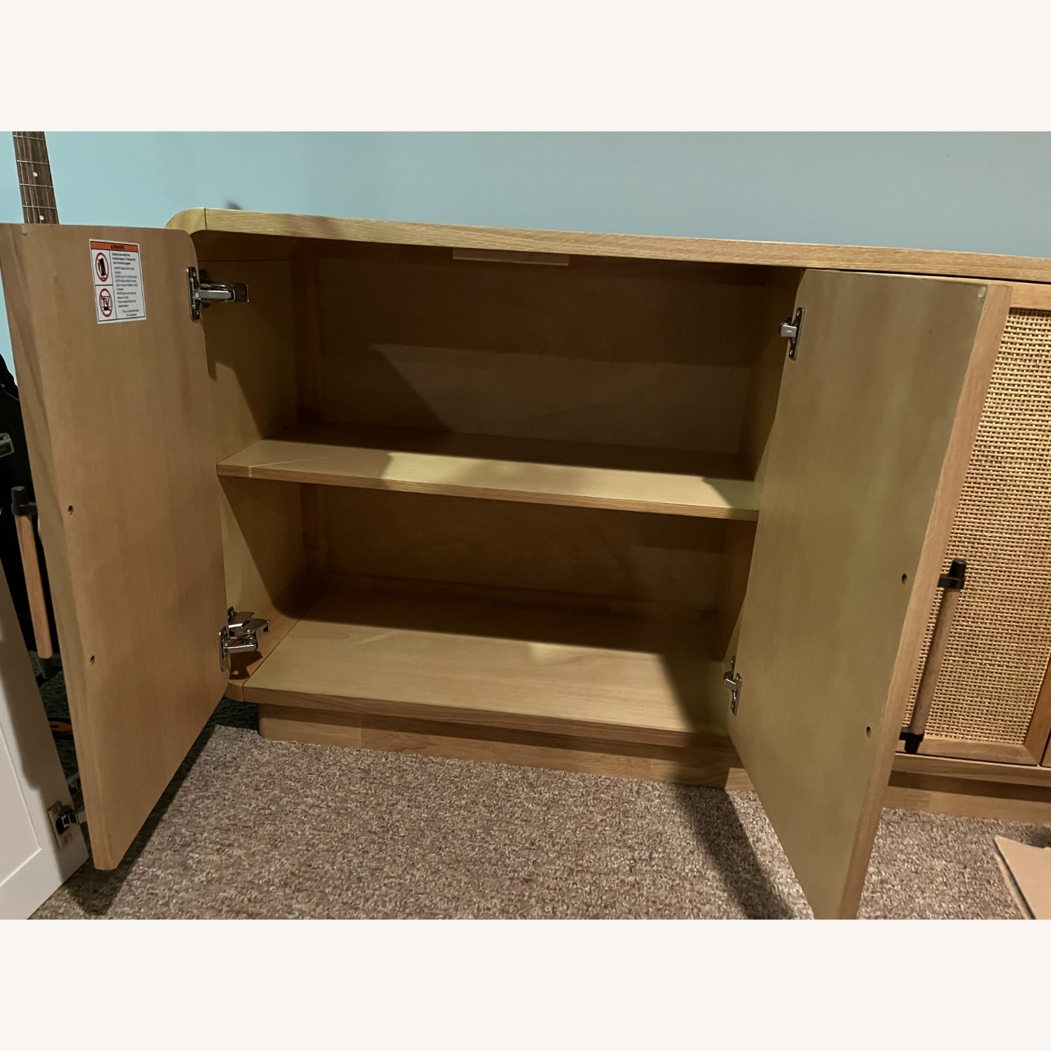 Light Wood Rattan Sideboard - image-3