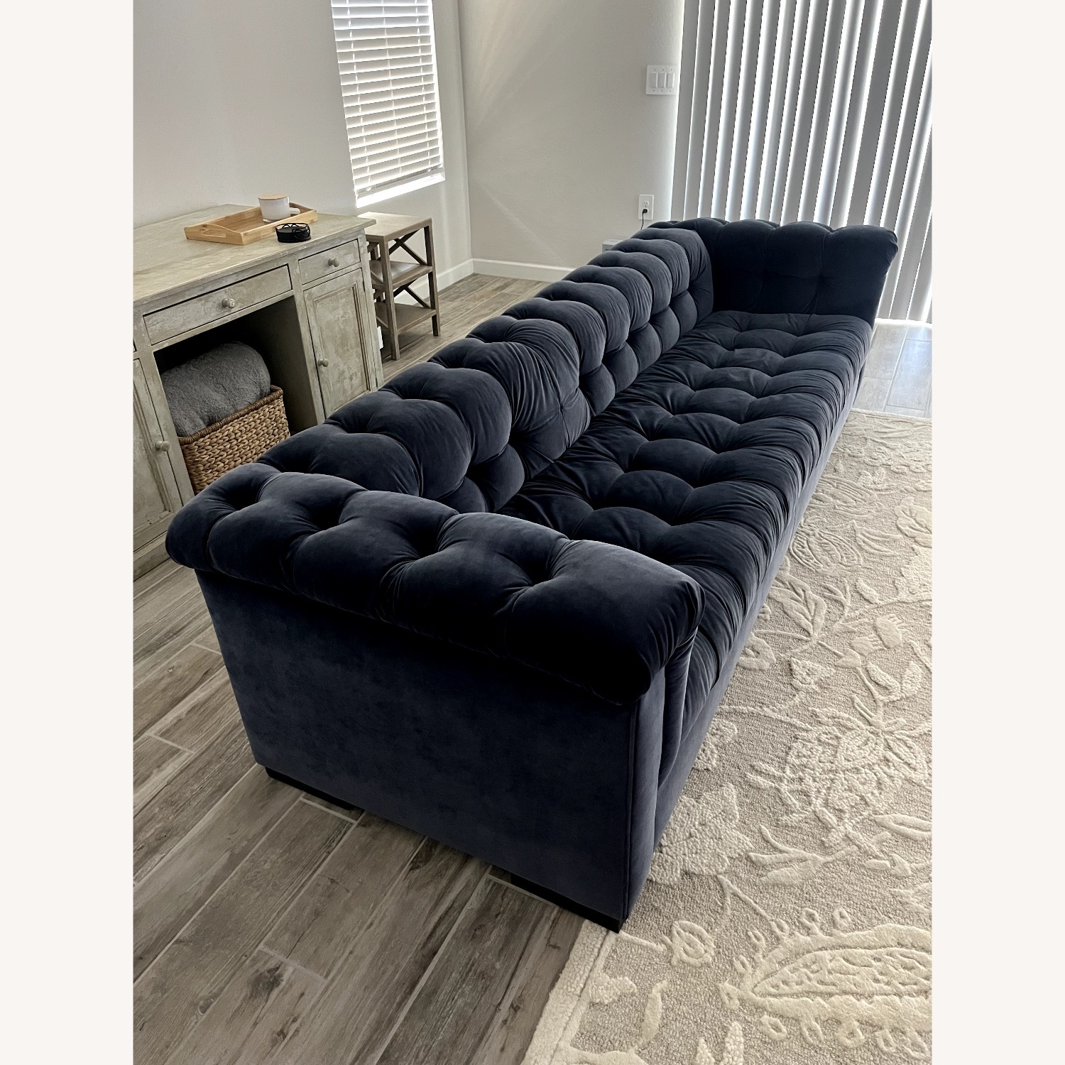 Blue Velvet Couch - image-1