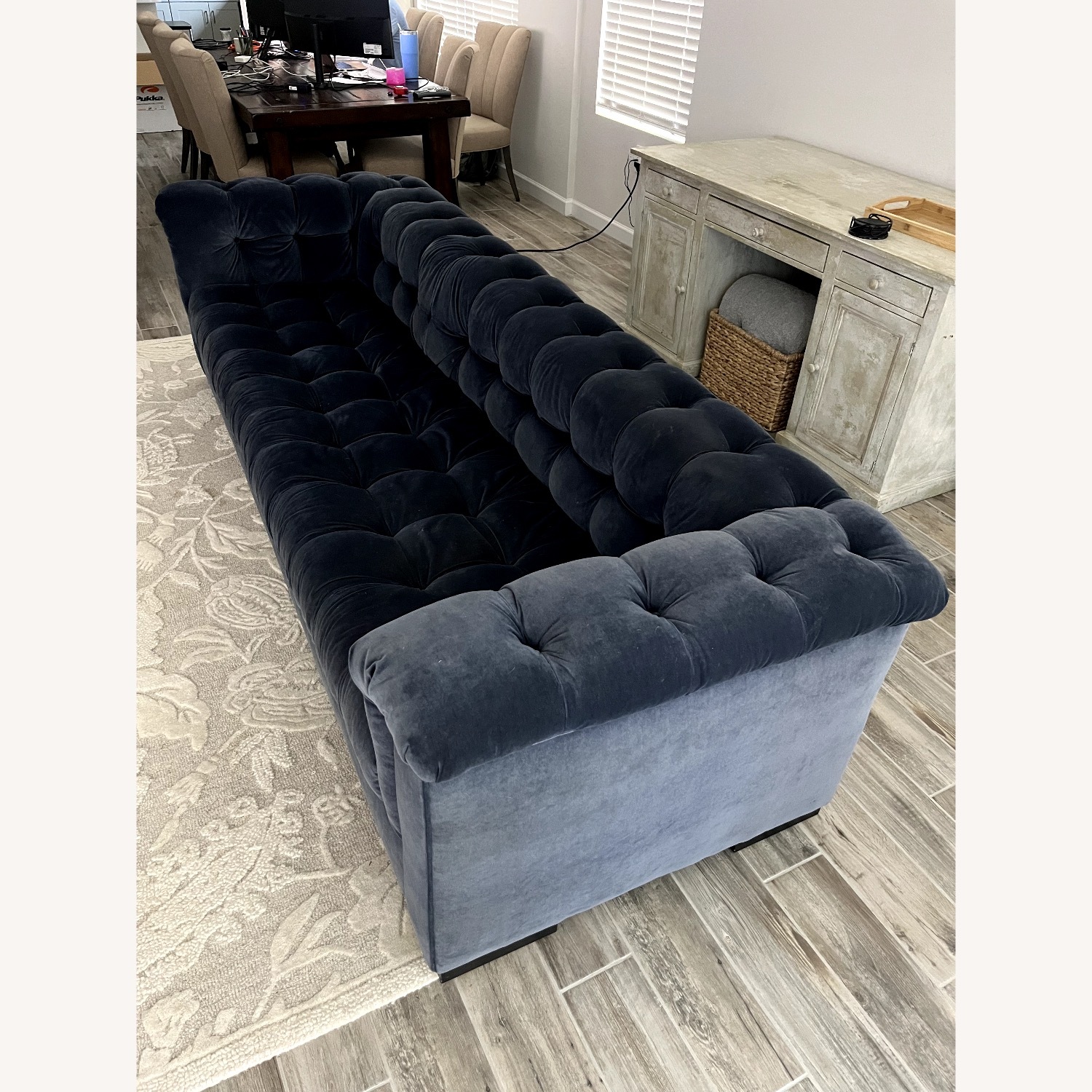 Blue Velvet Couch - image-4