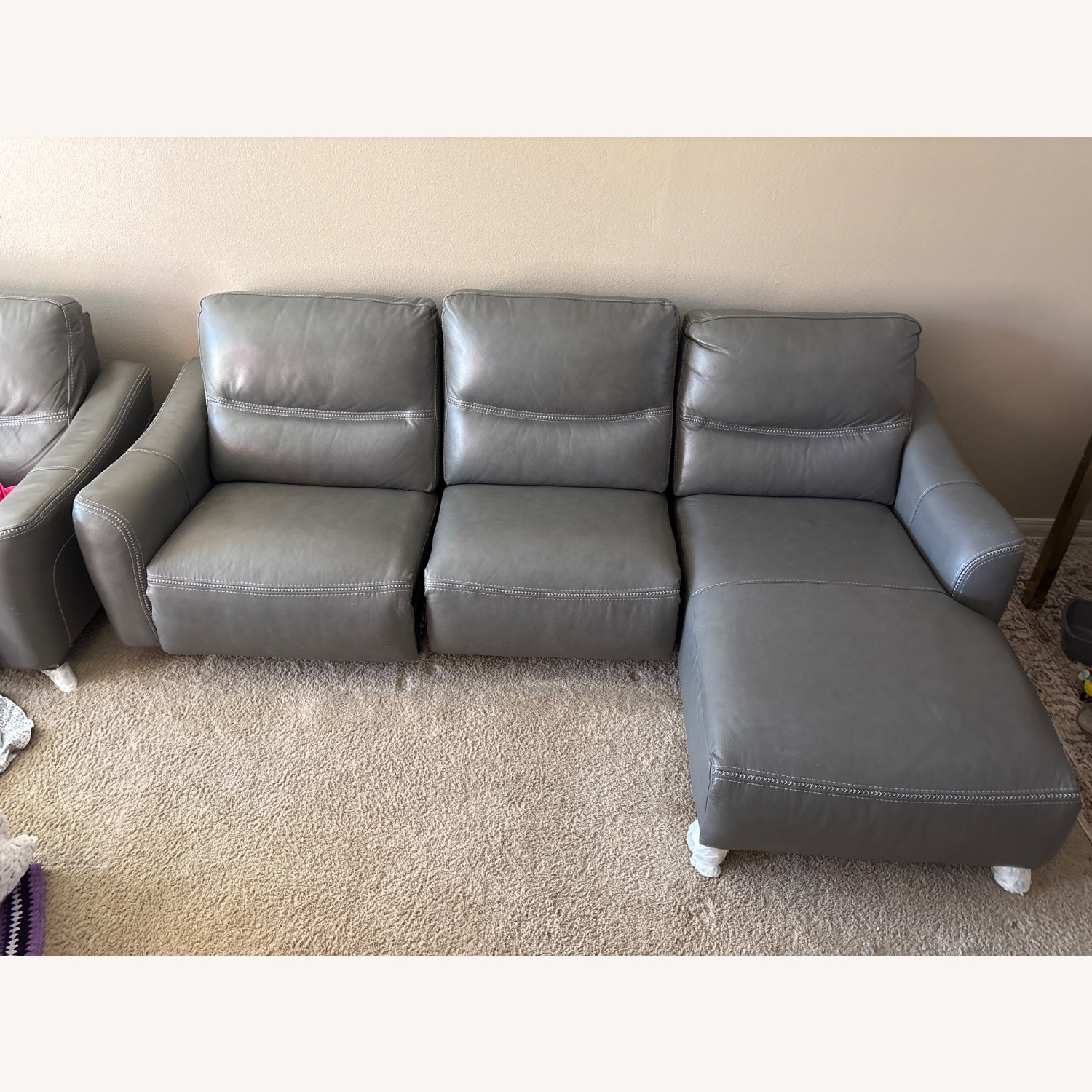 Vetali Leather Power Reclining Sectional - image-1