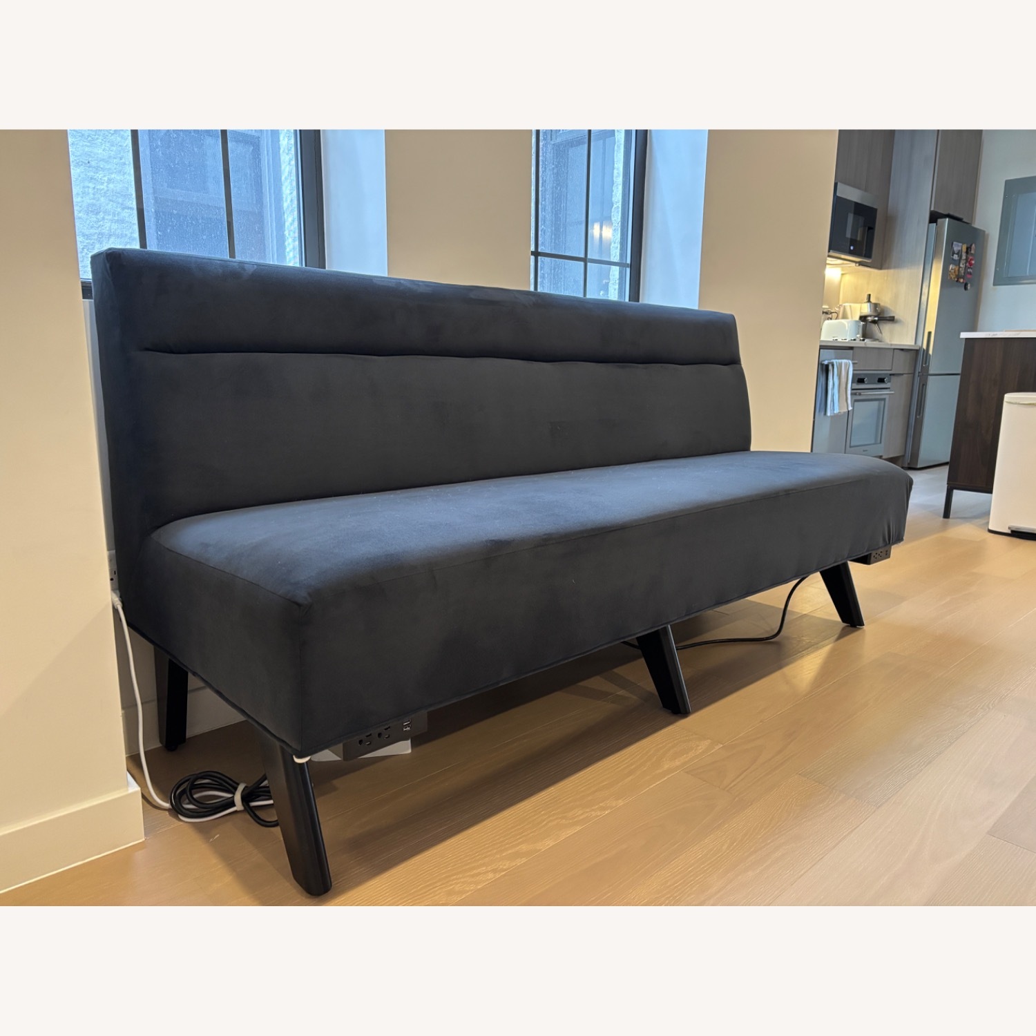 West Elm Contract Grade Banquette W Power Outlet - image-1