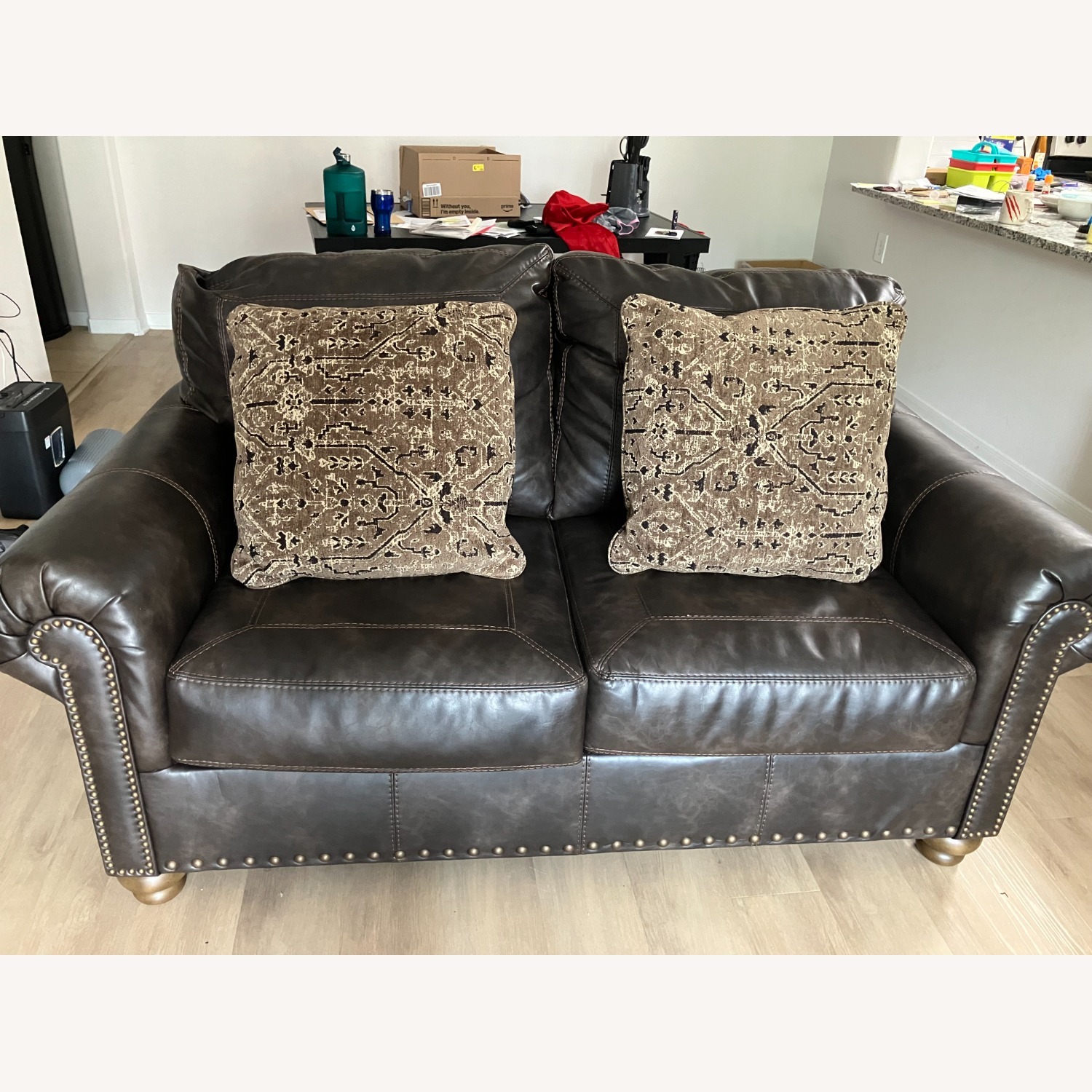 Ashley Nicorvo Dark Brown Loveseat  - image-1