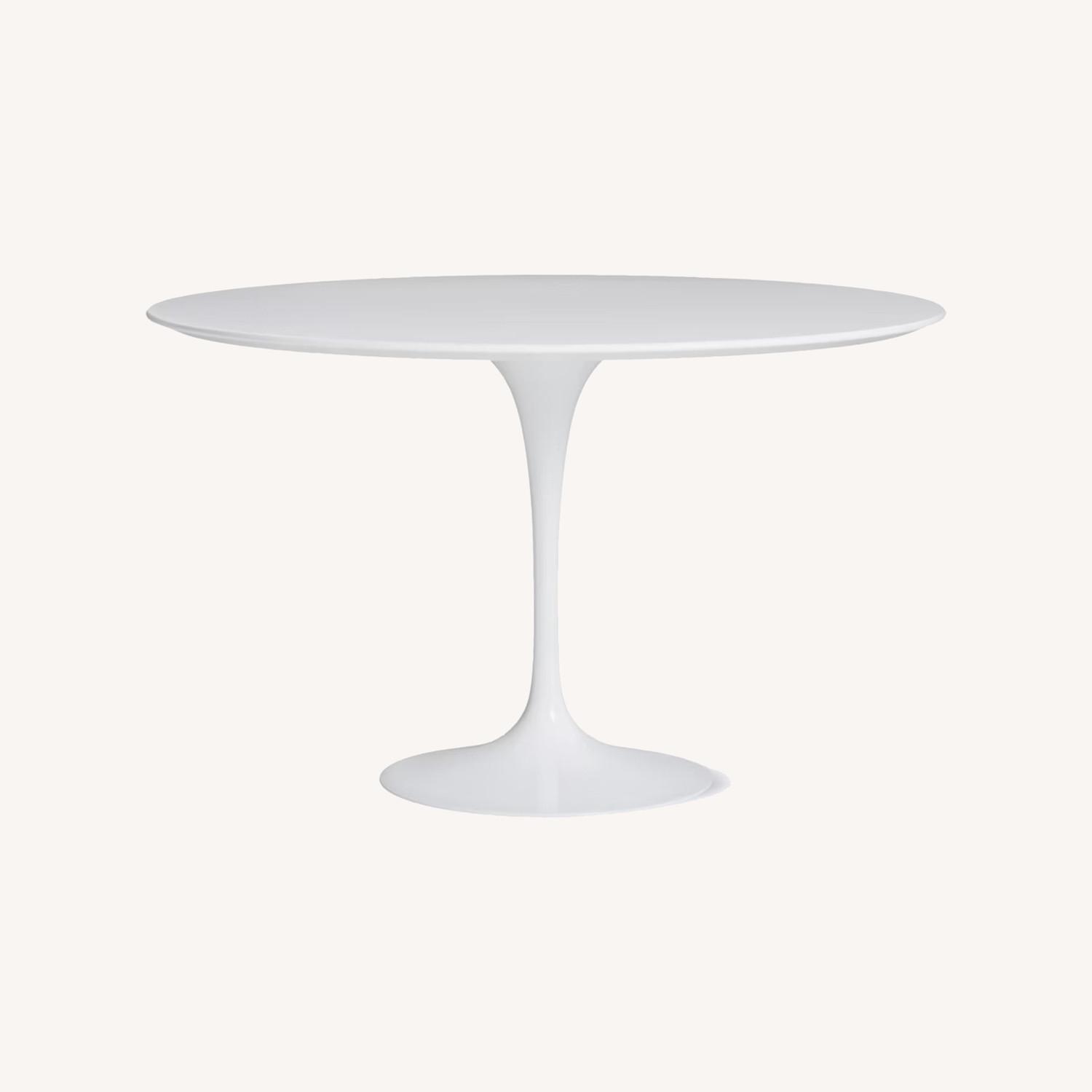 35" Round White Saarinen Table - image-0