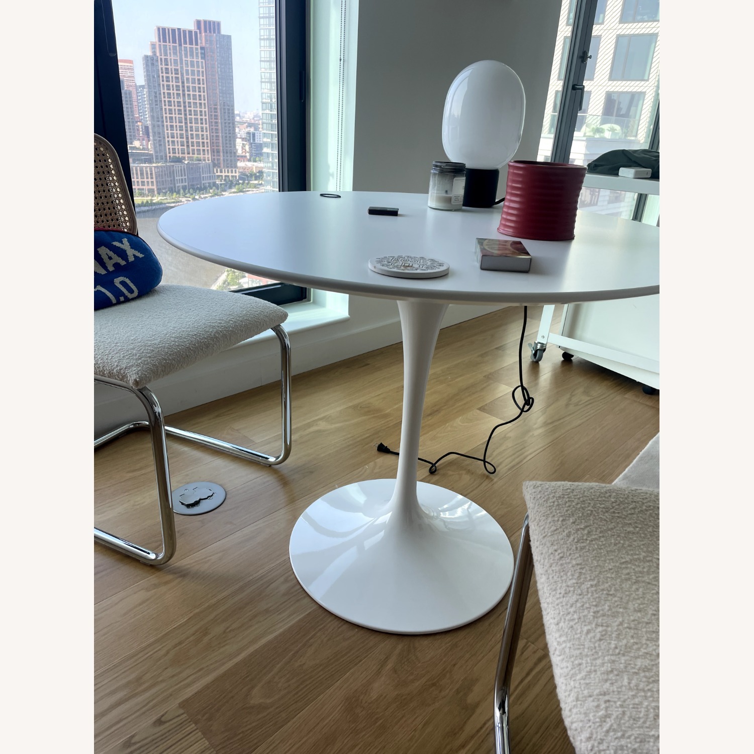 35" Round White Saarinen Table - image-1