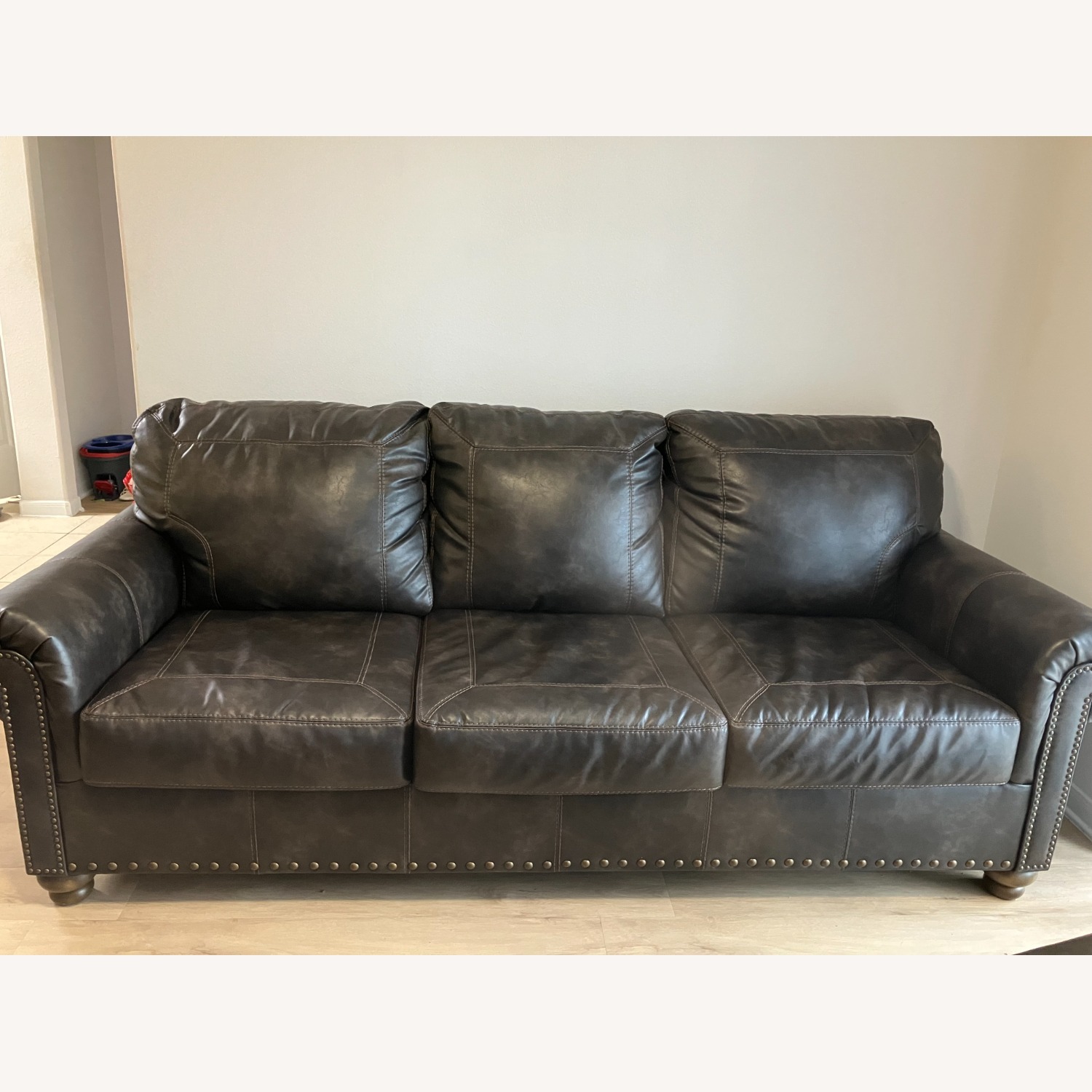 Ashley Nicorvo 3 Seat Dark Brown Sofa - image-2