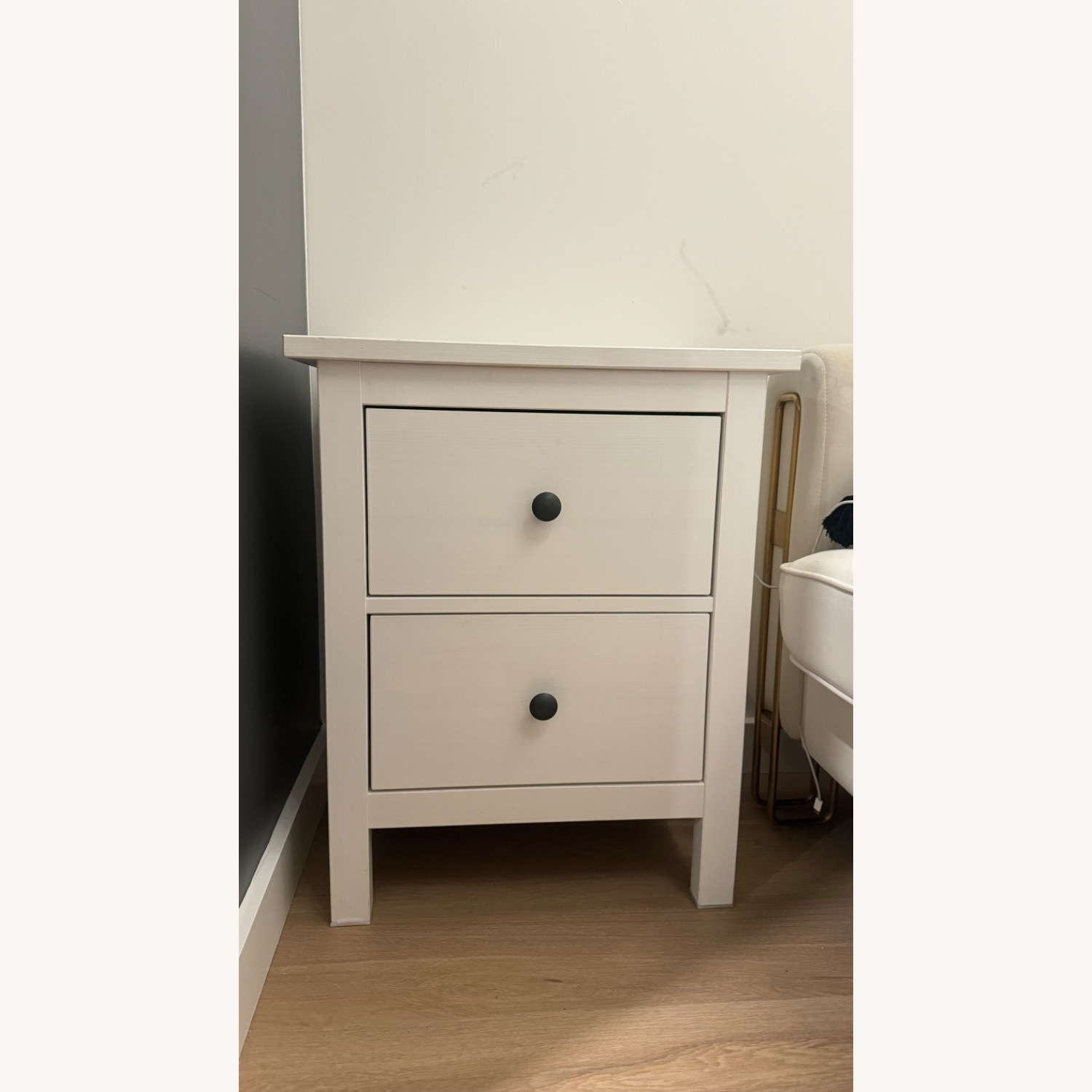 IKEA HEMNES White 2 Drawer Nightstand - image-2