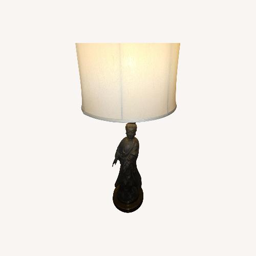 Used Antique Brass Japanese Figure Lamp for sale on AptDeco