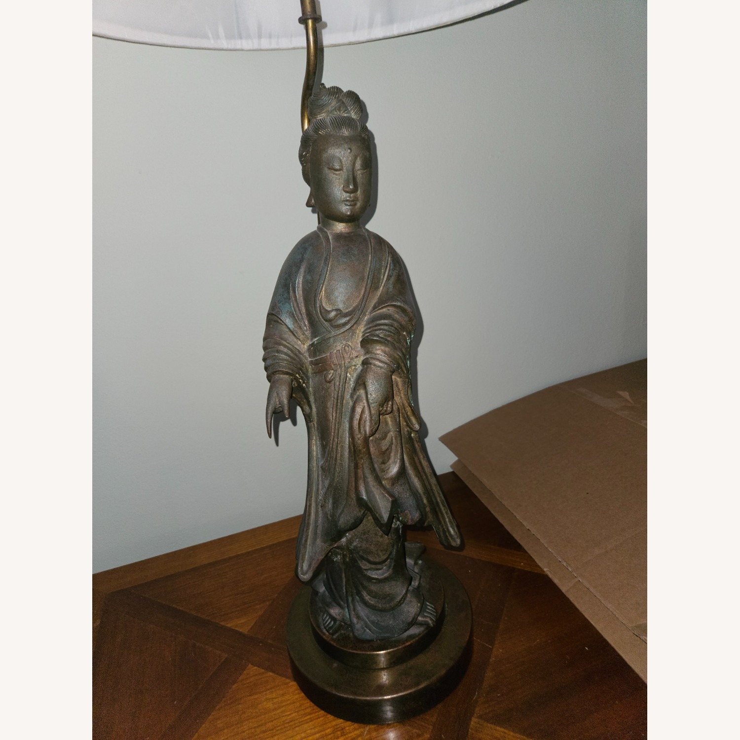 Antique Brass Japanese Figure Lamp - image-2