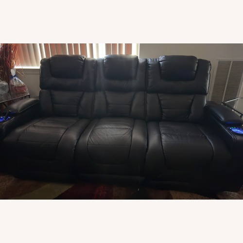 Used Leather Sectional Recliner USB , LED Lights for sale on AptDeco
