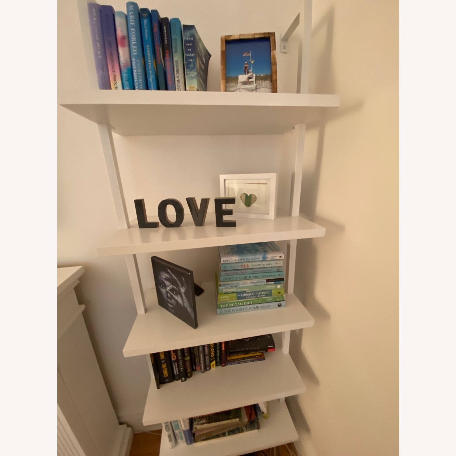 CB2 Stairway 72.5" White Metal Wall Mount Bookcase - image-6