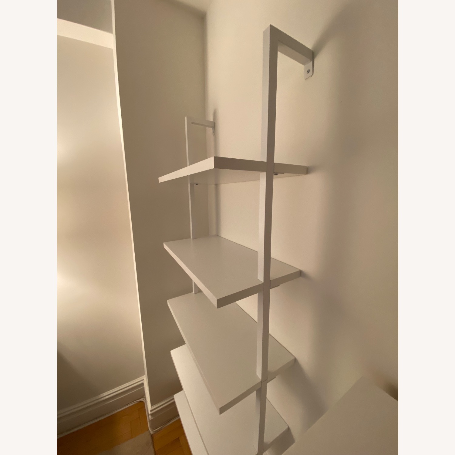 CB2 Stairway 72.5" White Metal Wall Mount Bookcase - image-4
