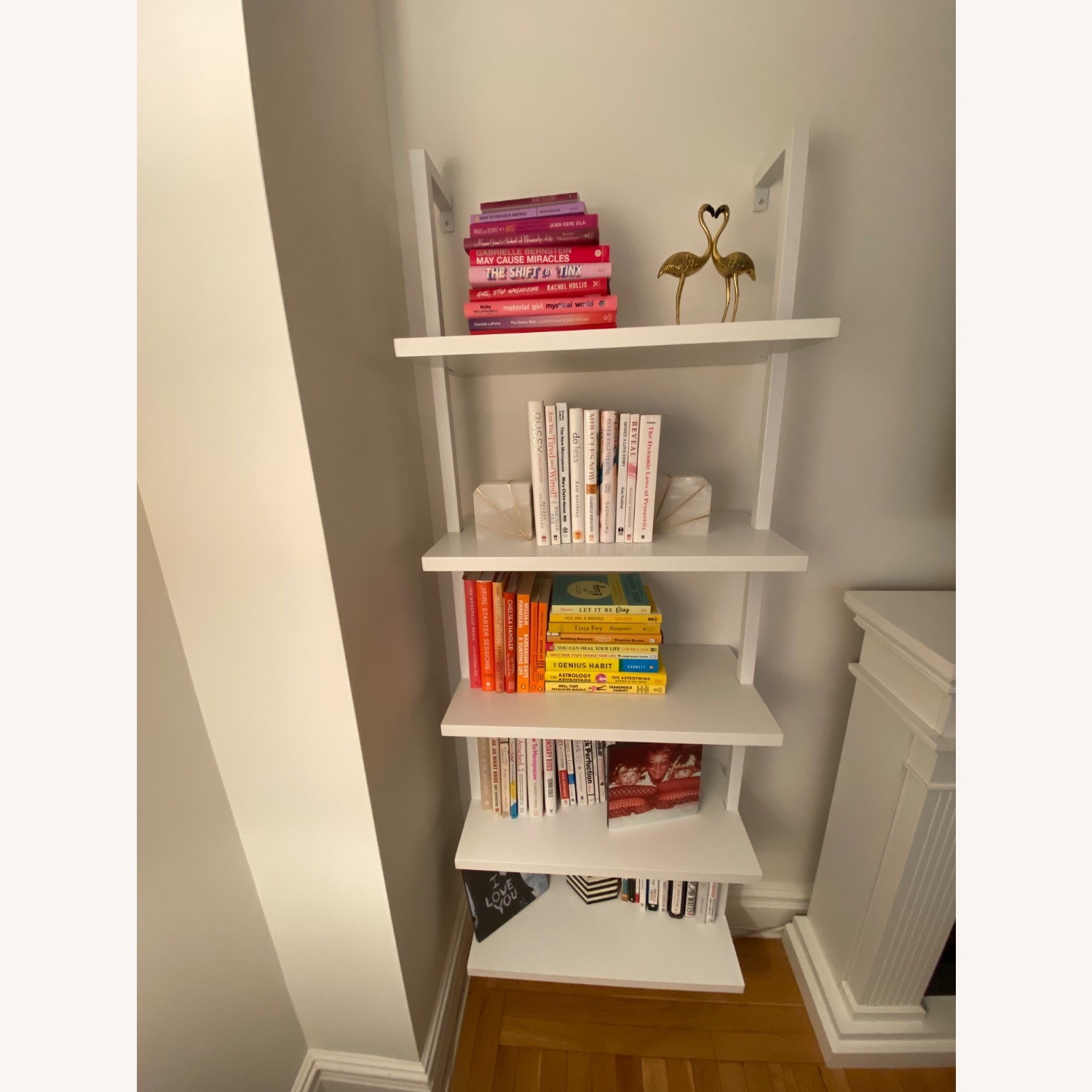 CB2 Stairway 72.5" White Metal Wall Mount Bookcase - image-15