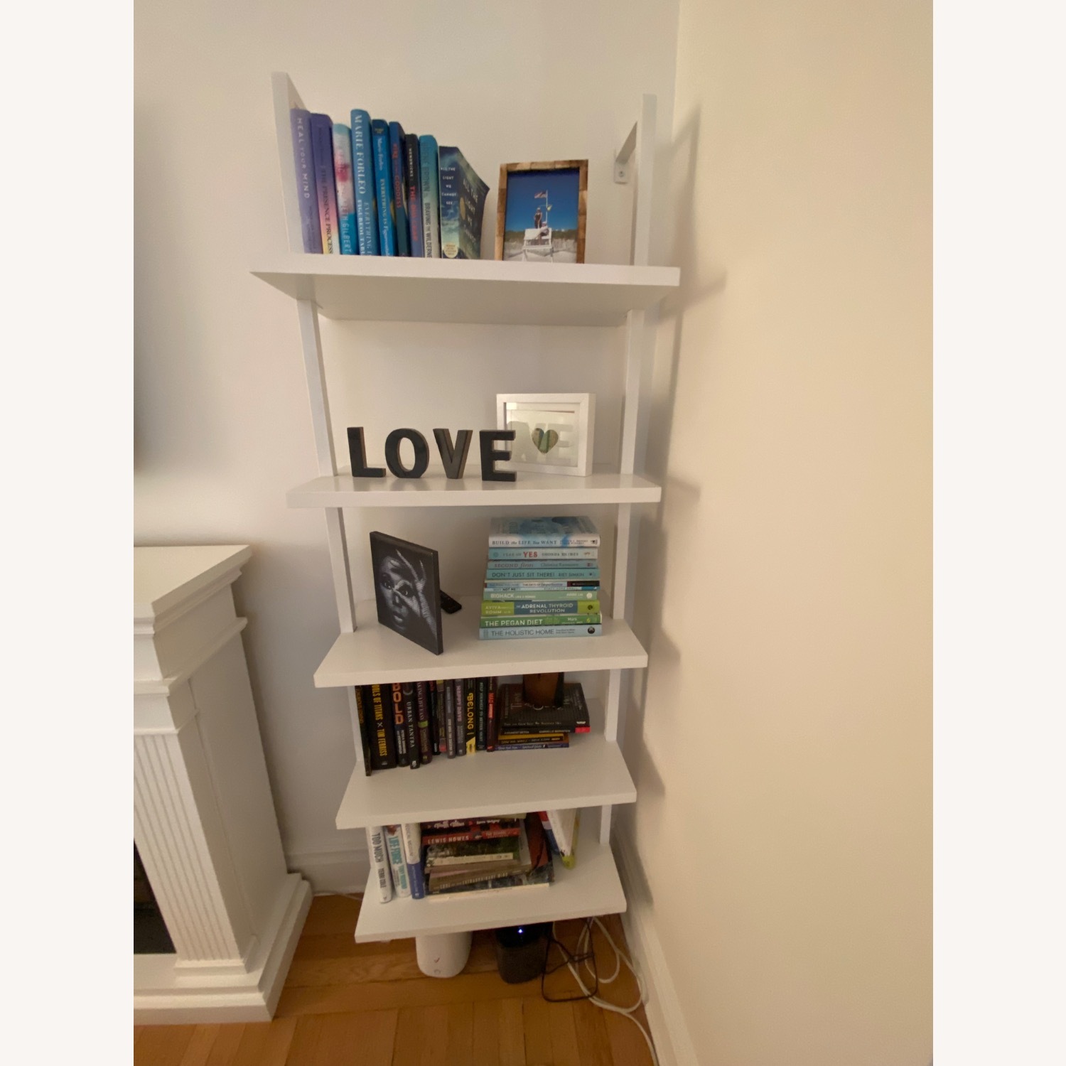 CB2 Stairway 72.5" White Metal Wall Mount Bookcase - image-14