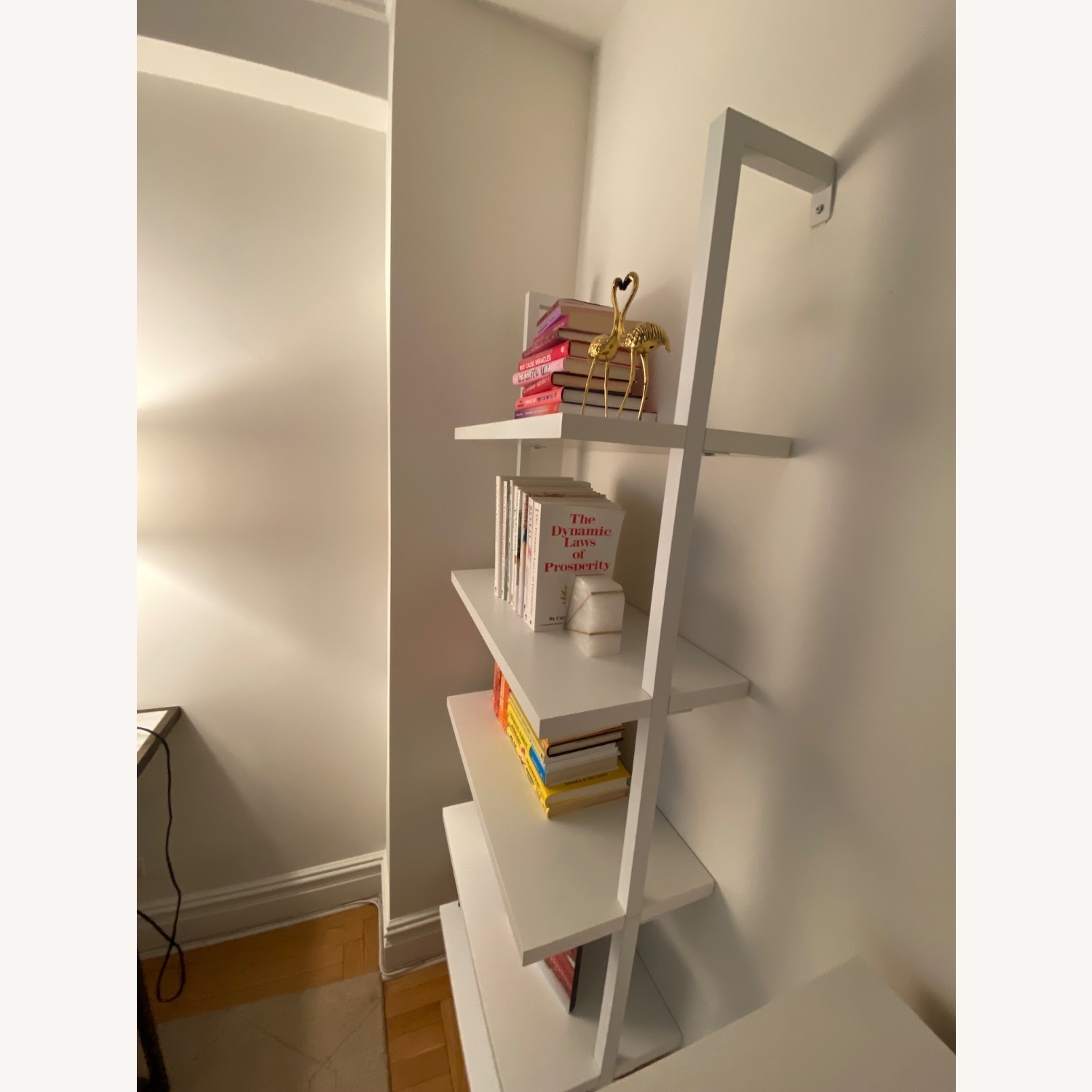 CB2 Stairway 72.5" White Metal Wall Mount Bookcase - image-11