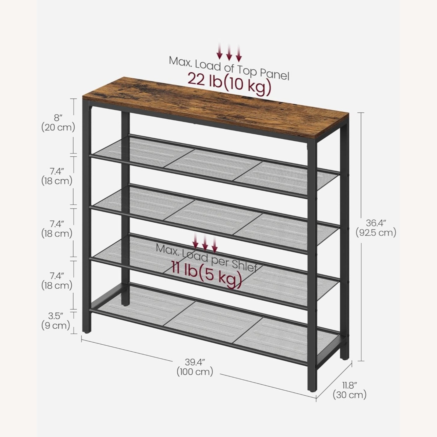 VASAGLE Shoe Rack, 5-Tier Shoe Storage Organizer - image-3