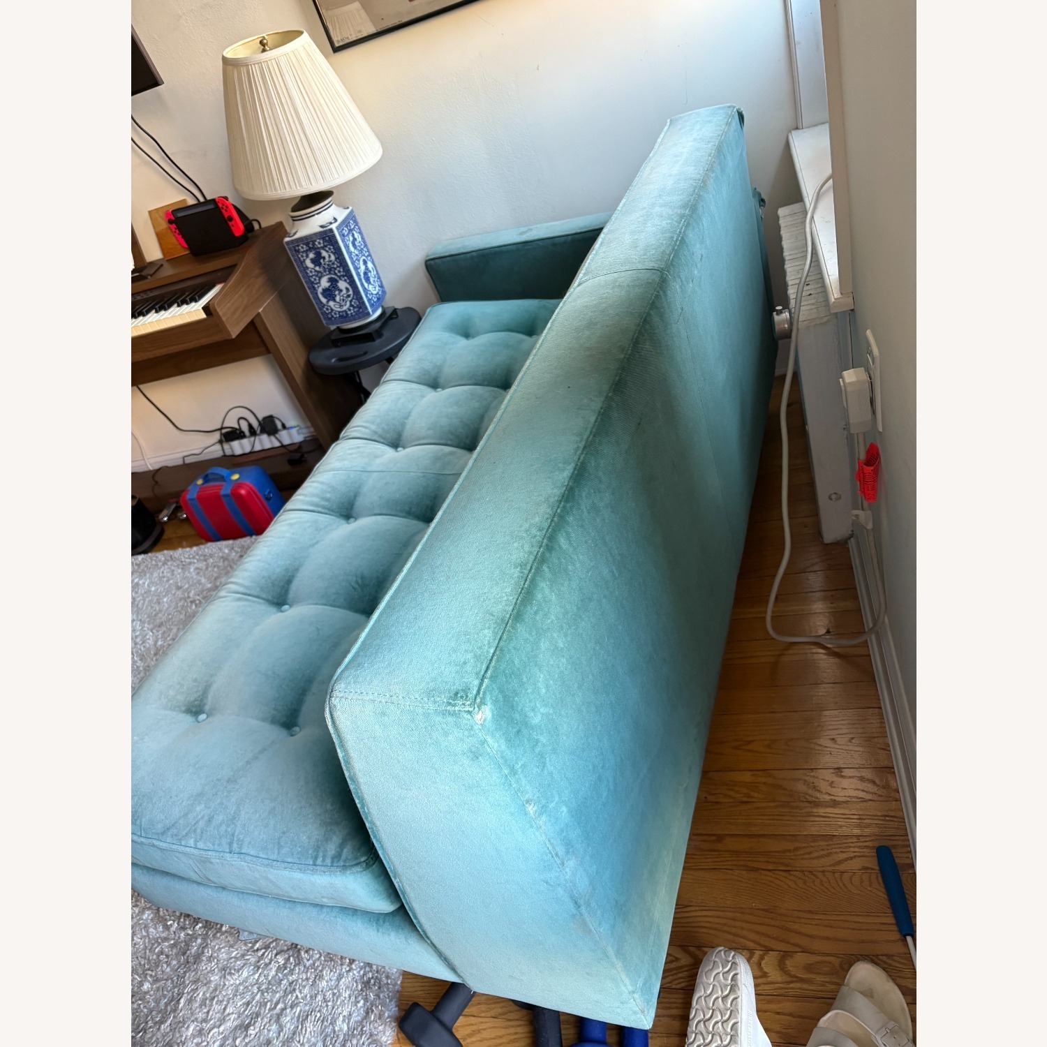 Room & Board Reese Green Velvet Sofa - image-1