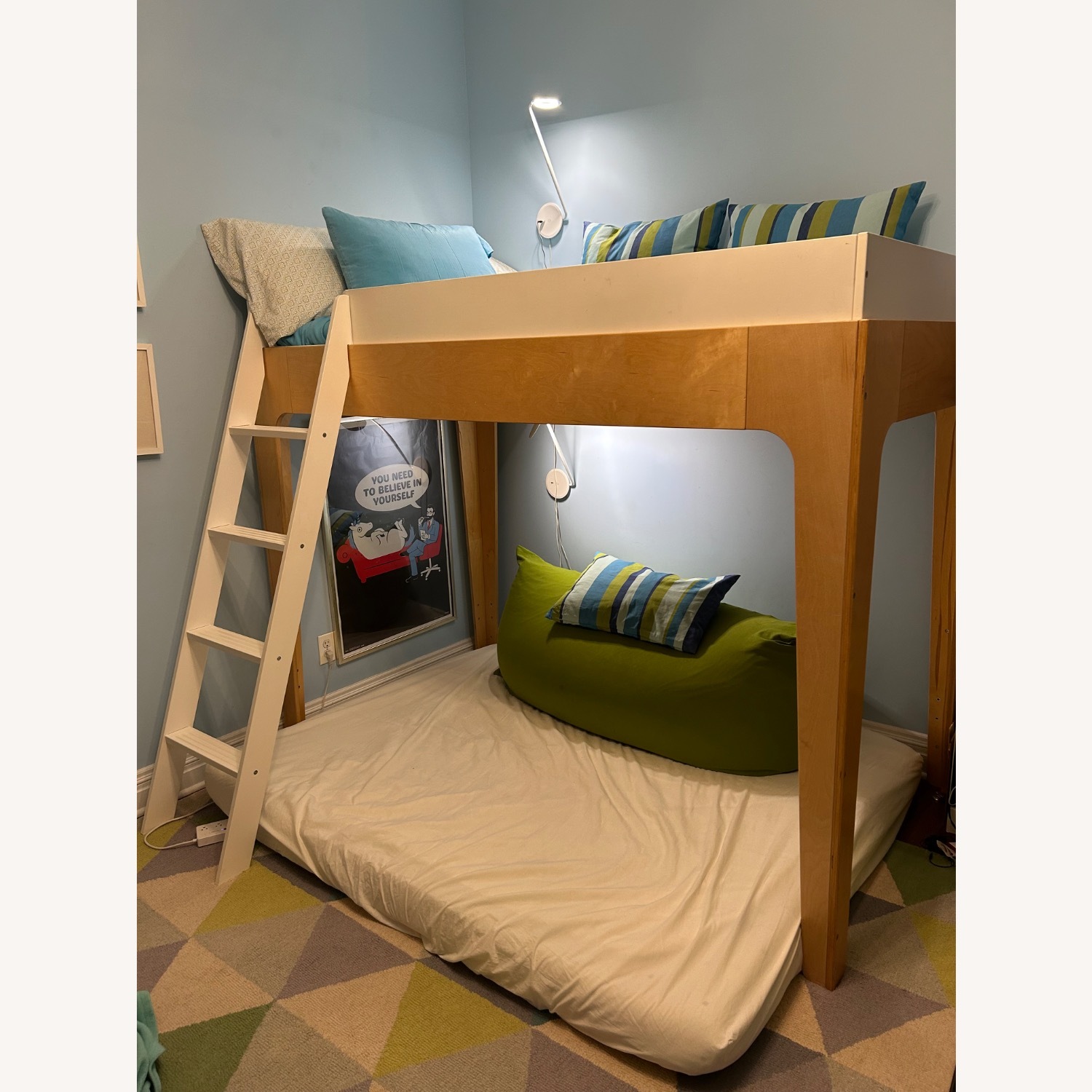 Oeuf Perch Loft Bed White/Maple - image-2