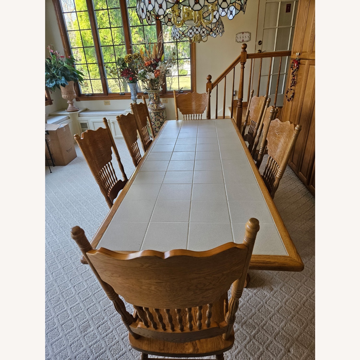 Oak Tile Top Dining Set  - image-2