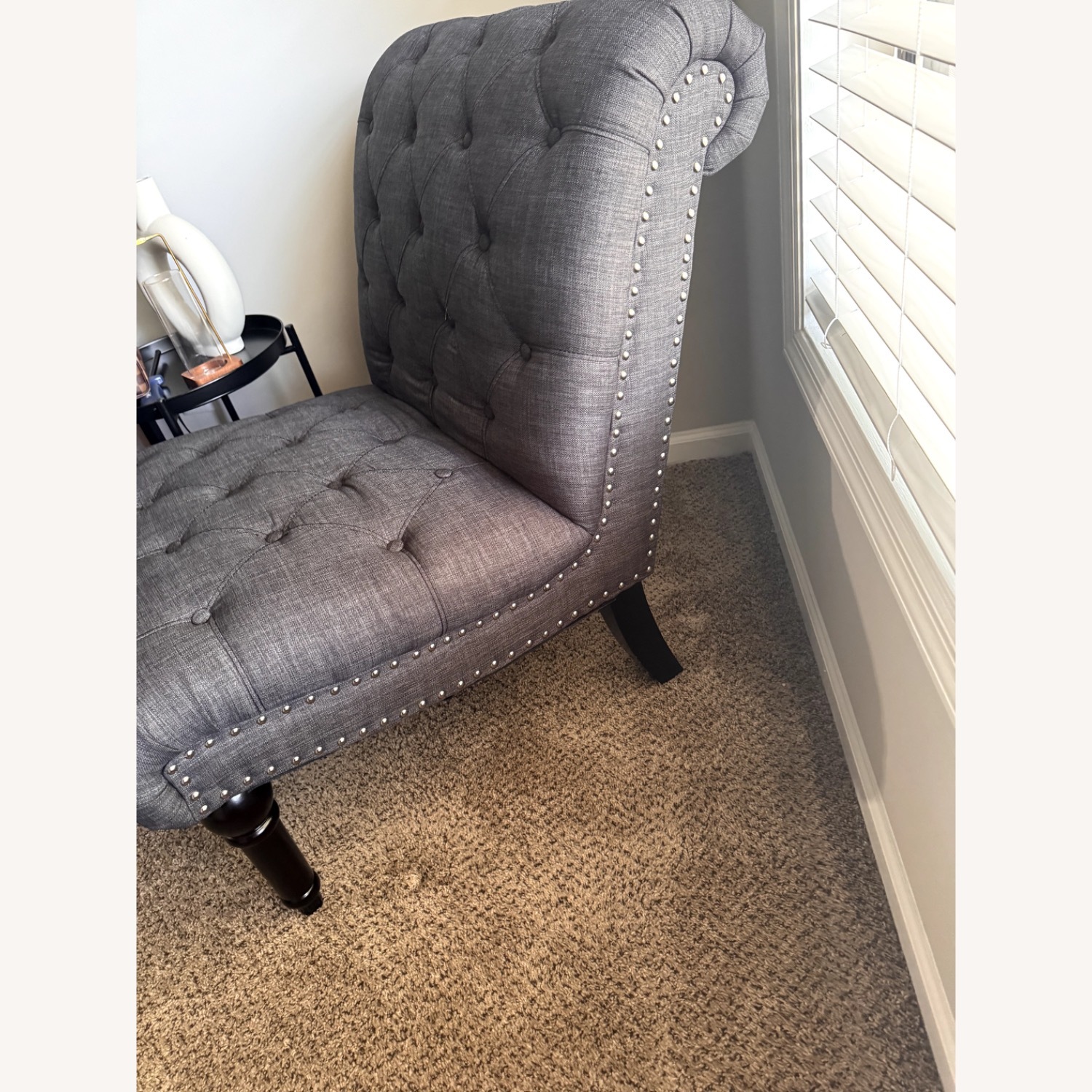 Black Chaise Accent Chair - image-2