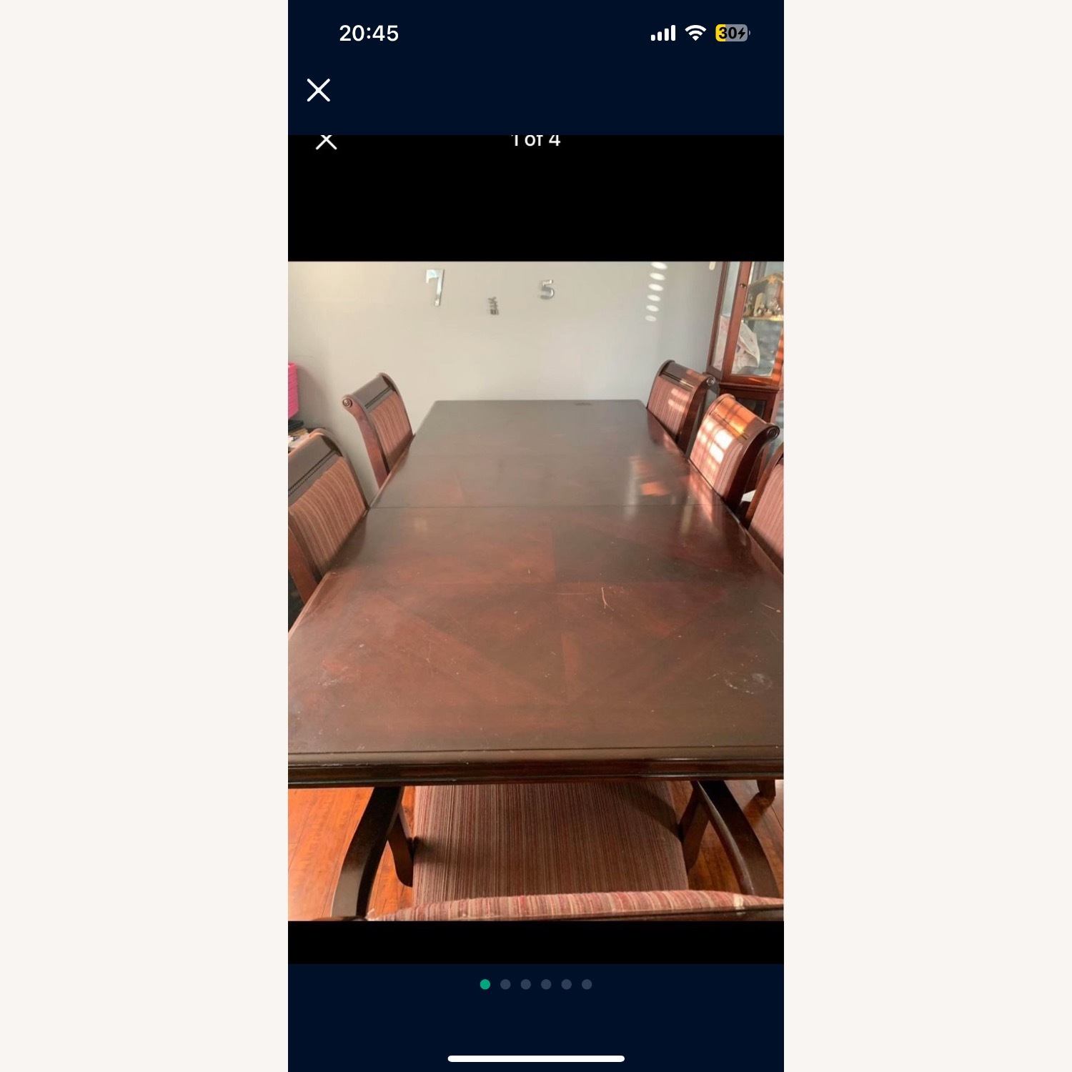 Wood Table W 6 Chairs - image-1