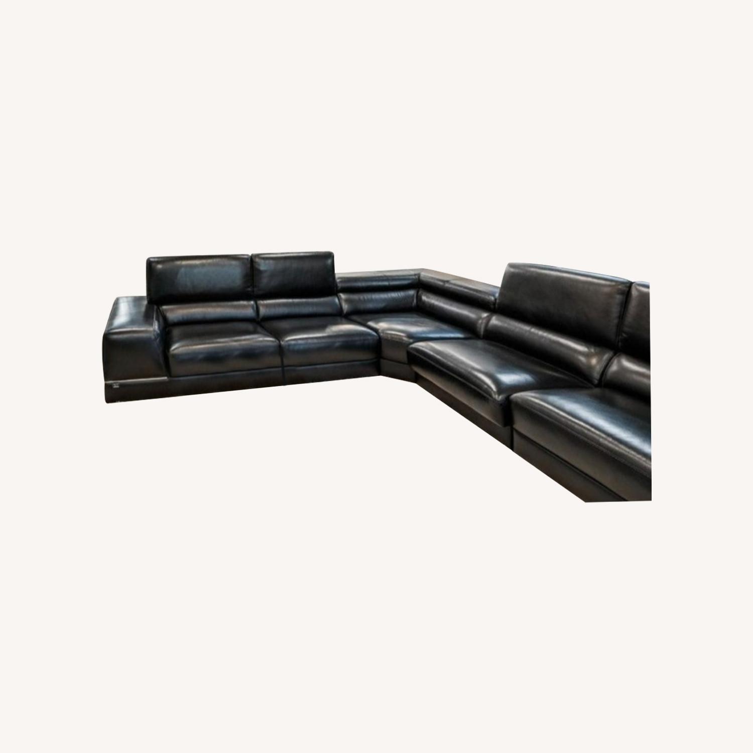 Wynn Luxury Black Leather Sectional Sofa - image-5