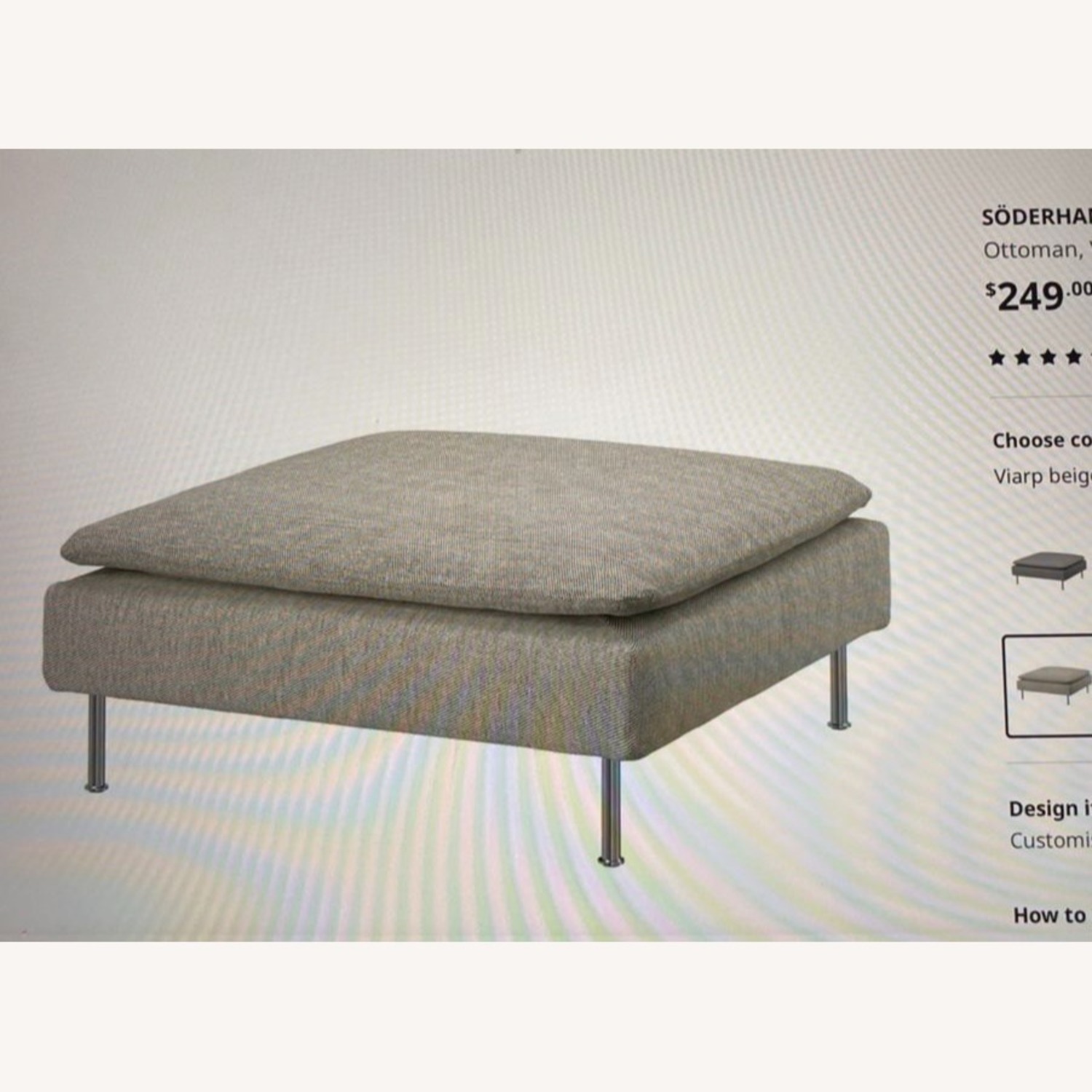 IKEA - Fabric Ottoman/Footstool/Pouffe - image-4