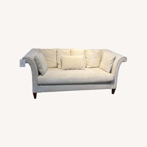 Used Rolled Arm High Back Patterned Velvet Sofa for sale on AptDeco