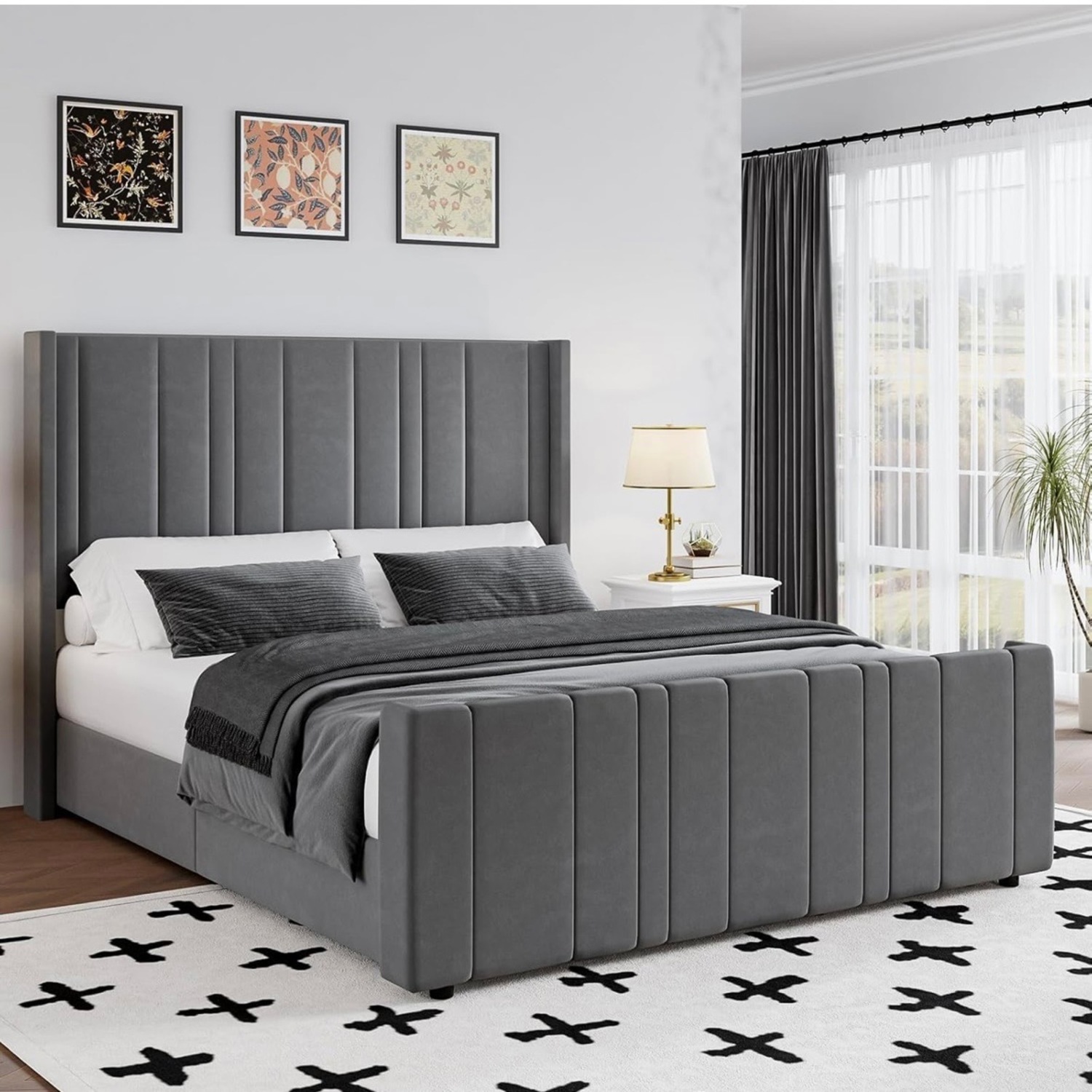 Queen Upholstered Bed Frame - image-2
