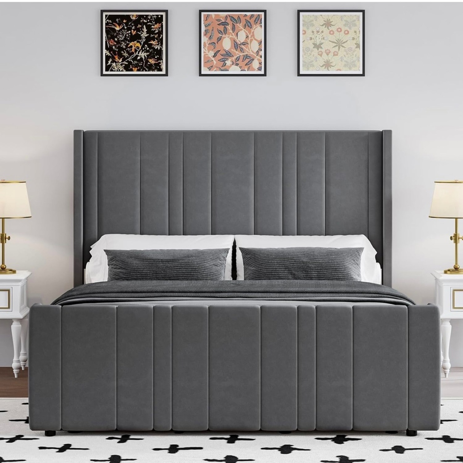 Queen Upholstered Bed Frame - image-1