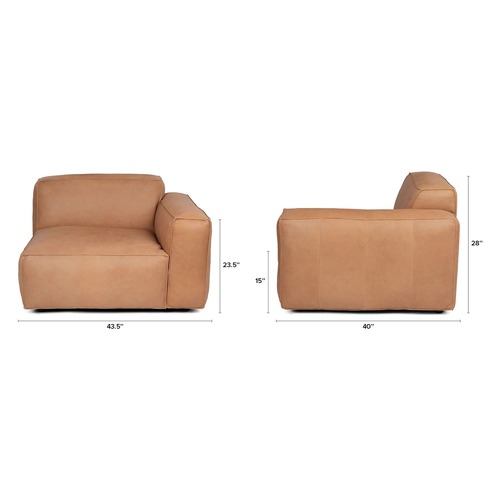 Used Article Solae Canyon Tan Right Arm Modular Sofa for sale on AptDeco