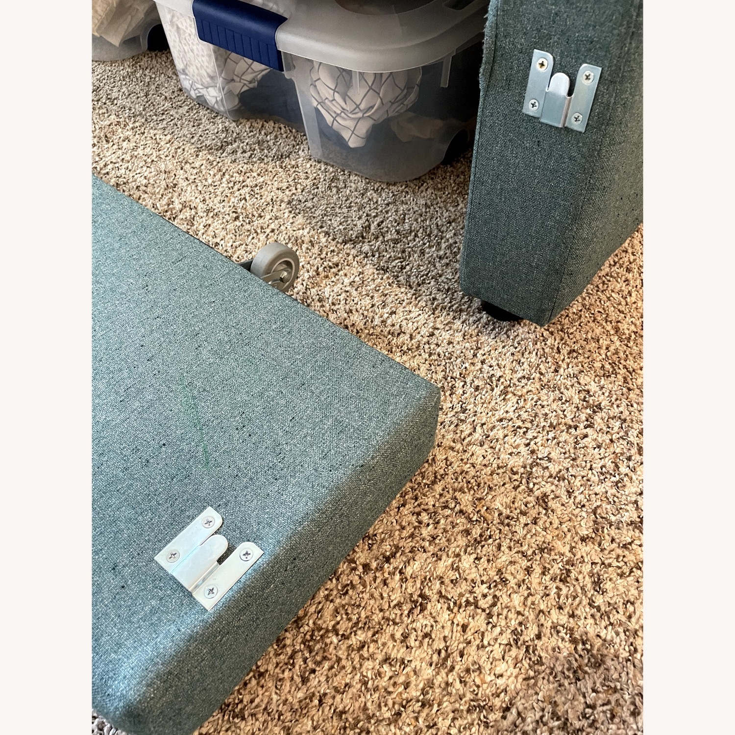 Joybird Alvin Teal Upholstered Queen Storage Bed - image-4