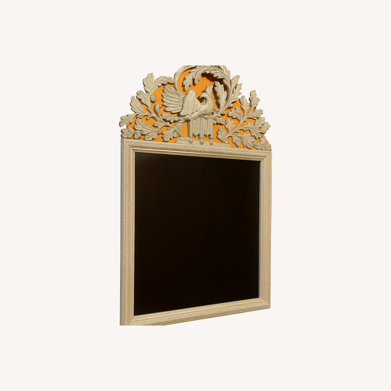 Vintage Wall Mirror With Ornate Crest  - image-0