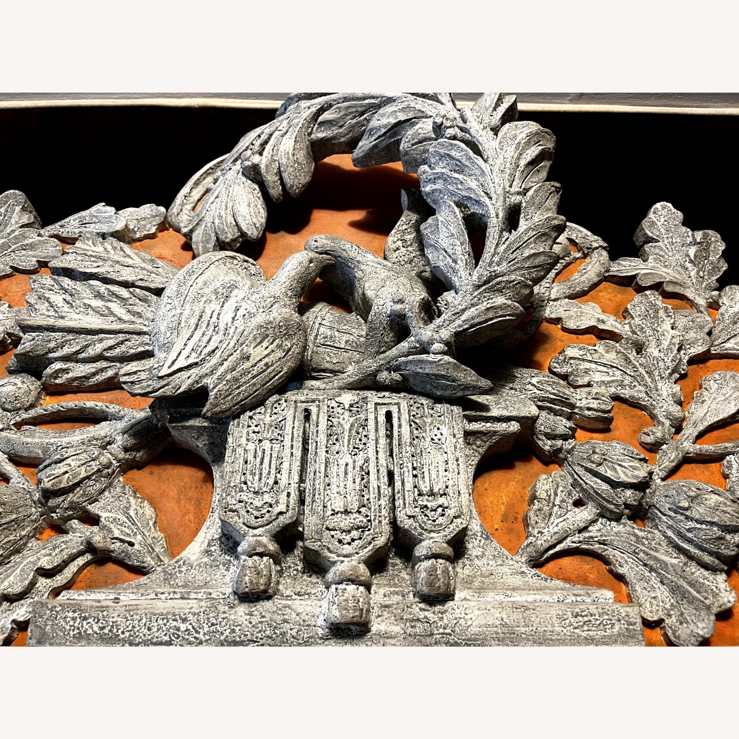 Vintage Wall Mirror With Ornate Crest  - image-4